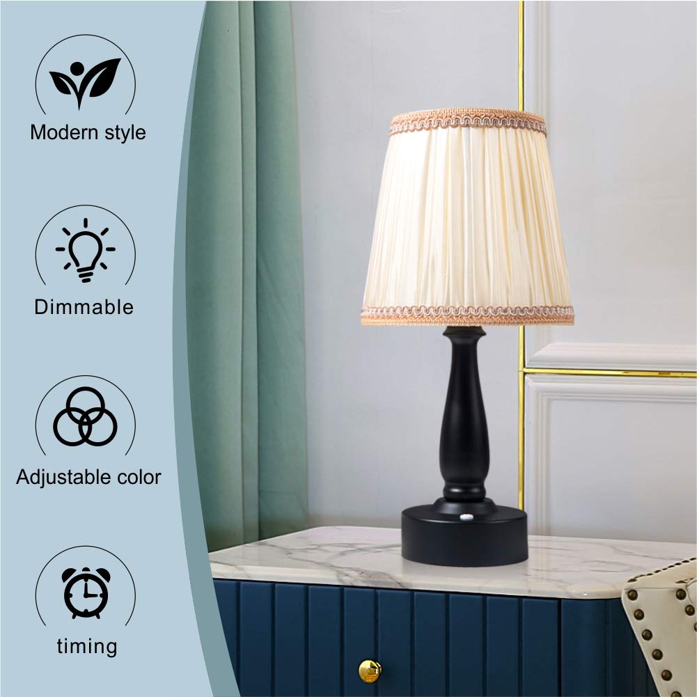 ZEEFO LED Night Light - Battery Operated Portable Bedside Lamp with Remote Control, Warm White Eye Protection, Dimmable for Bedroom, Nursery, Study Room, Hallway (Set of 2) - Perfect for Night Reading, Baby Feeding & Safe Nighttime Navigation