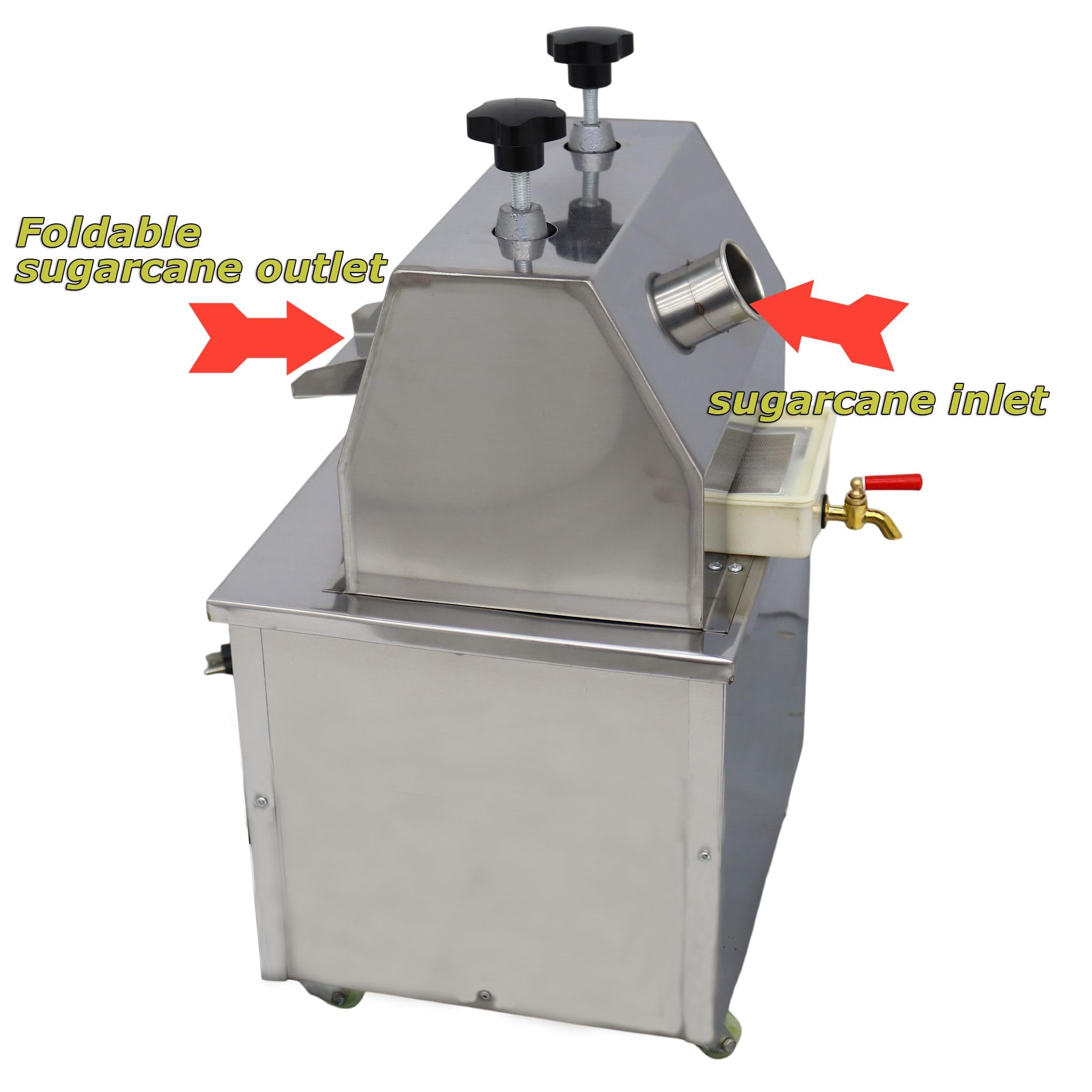 INTSUPERMAI Commercial Electric Sugar Cane Juicer Machine - 110V Heavy Duty Juice Extractor with 3 Stainless Steel Rollers & 2 Blades - Perfect for Restaurants, Juice Bars & Home Use - Make Fresh Sugarcane Juice for Drinks, Cocktails & Healthy Beverages