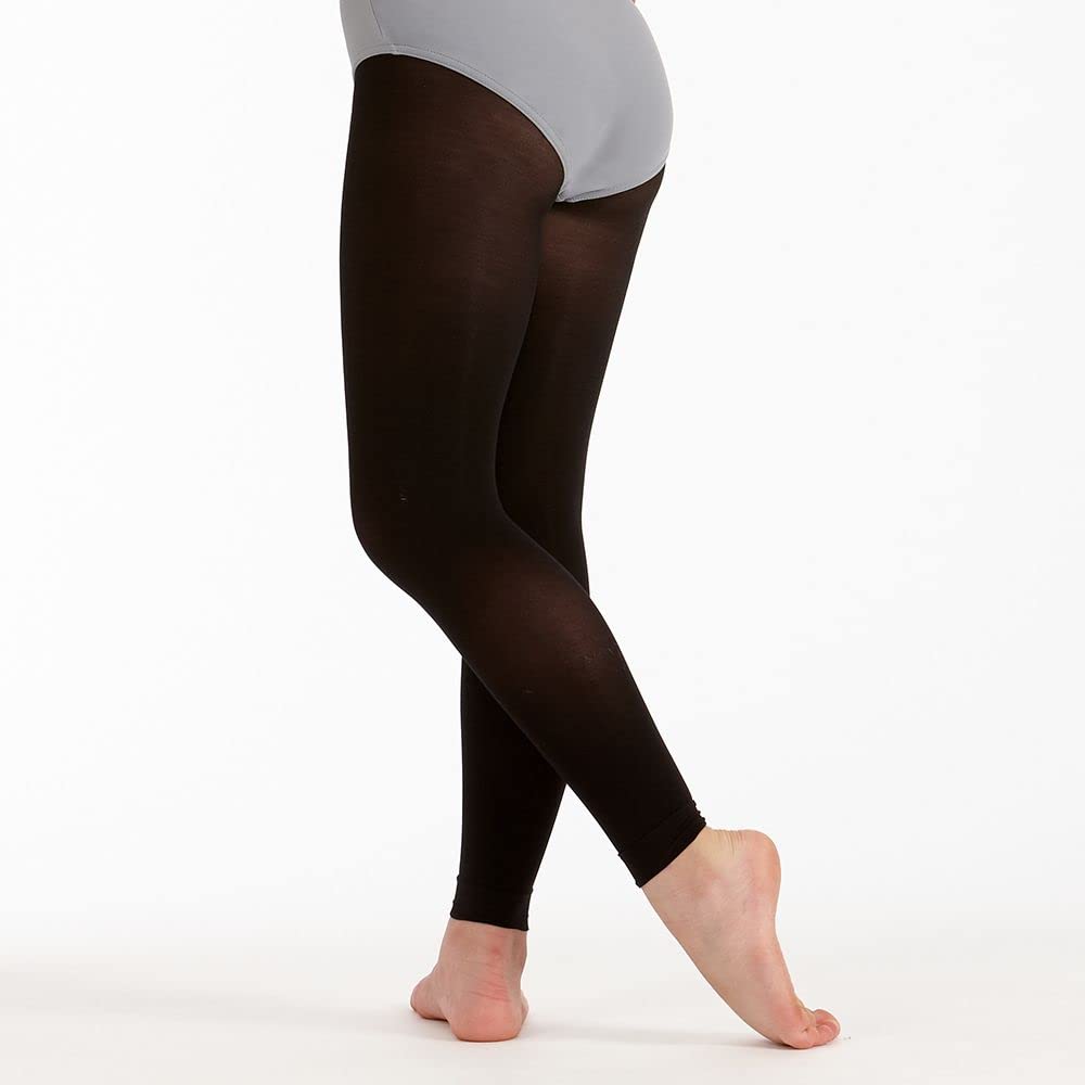 Women's Black Footless Dance Tights - Stretchy Ballet Leggings for Yoga, Workout & Performance - Essential Dancewear for Comfort & Flexibility