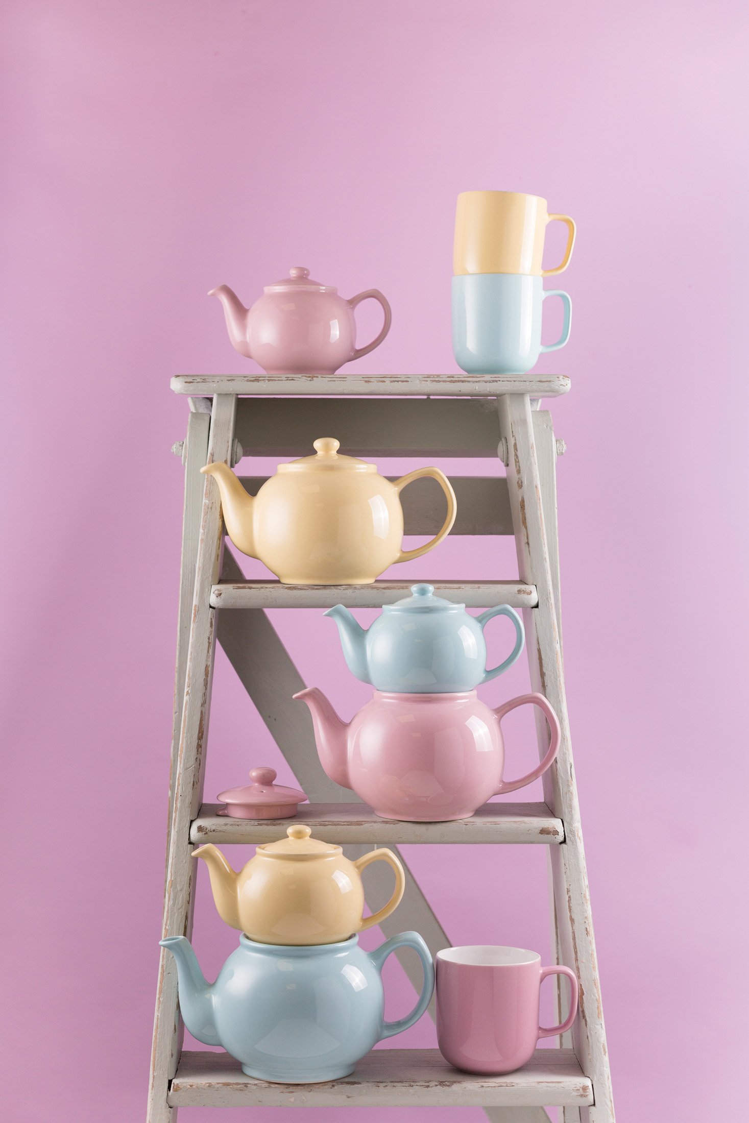 Price & Kensington Pastel Blue 2-Cup Teapot - 22 x 14 x 14 cm Ceramic Teapot with Infuser - Perfect for Afternoon Tea, Gifts & Home Decor
