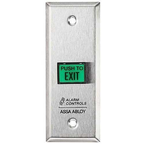 Alarm Controls TS 9T Request to Exit Station with Timed Output - Narrow 1 3/4 Wall Plate Mounted Switch with 5/8 x 7/8 Rectangular Push Button - Perfect for Commercial Buildings, Schools & Secure Access Control Systems