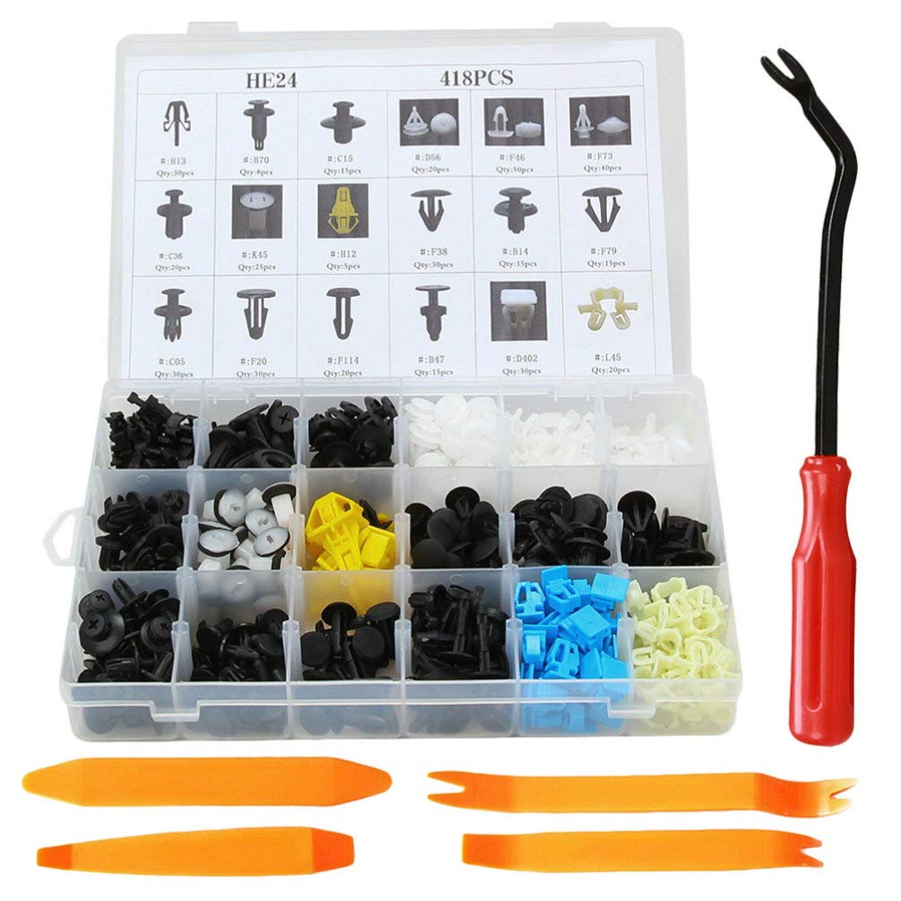Garneck 120pcs Auto Panel Push Pin Retainers - Plastic Rivet Bumper Fastener Clips Assortment Kit for Car Trim & Automotive Repair | Universal Fit for Most Vehicles