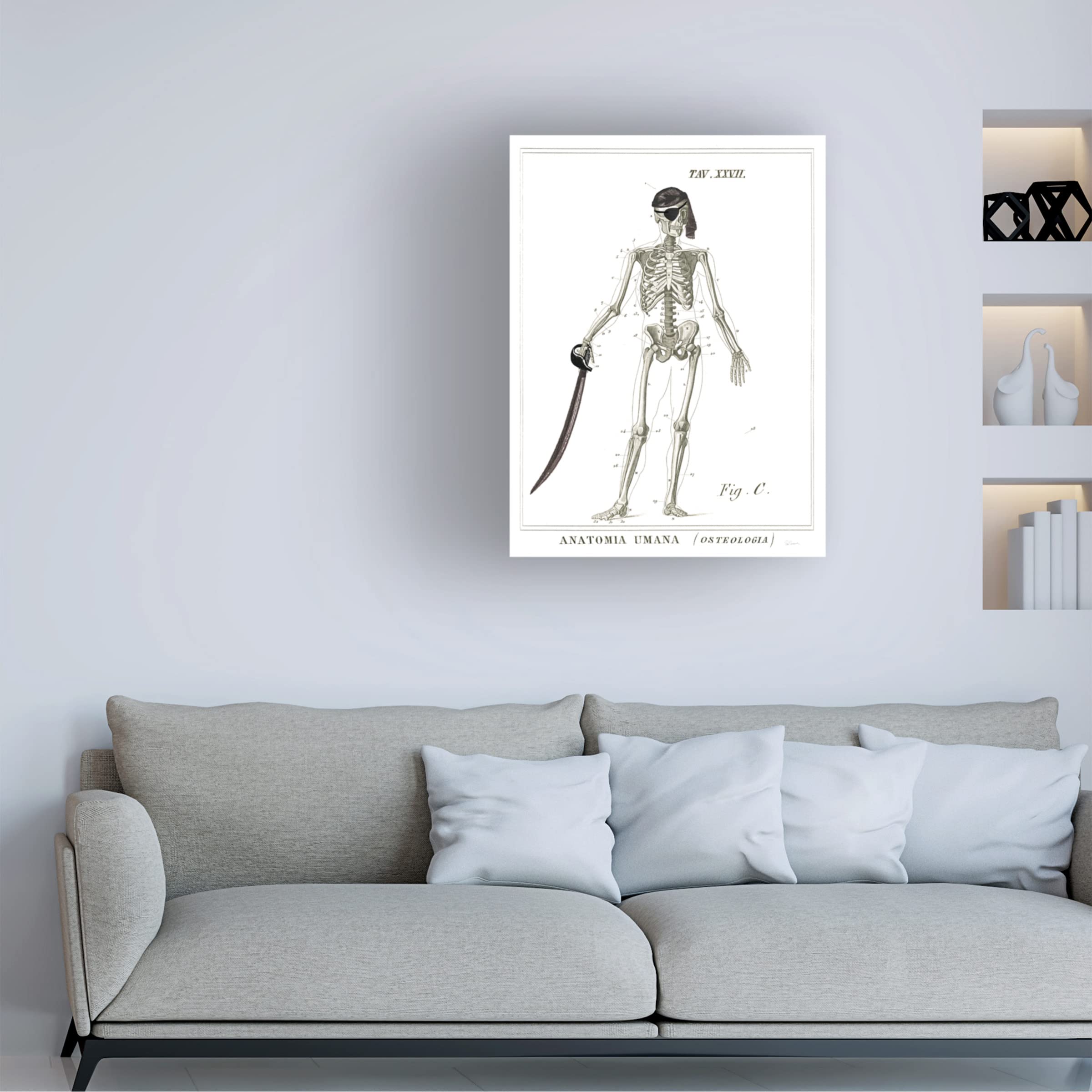 Trademark Fine Art 'Dandy Bones Pirate' Canvas Wall Art by Sue Schlabach - 35x47 Inches - Perfect for Living Room, Bedroom or Office Decor
