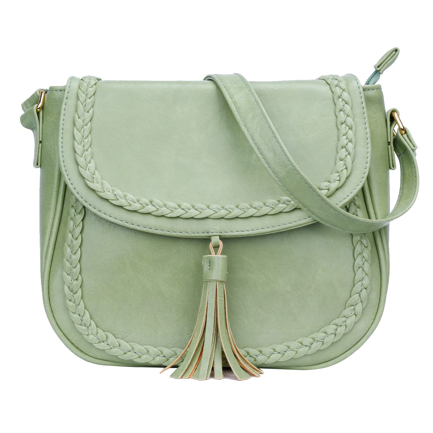 KKXIU Women's Casual Flap Saddle Crossbody Bag with Tassel - Stylish Shoulder Purse for Everyday Use, Travel & Shopping
