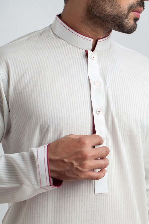 Authentic Handwoven White Cotton Kurta for Men & Women | Traditional Indian Ethnic Wear | Perfect for Festivals, Weddings & Casual Outfits