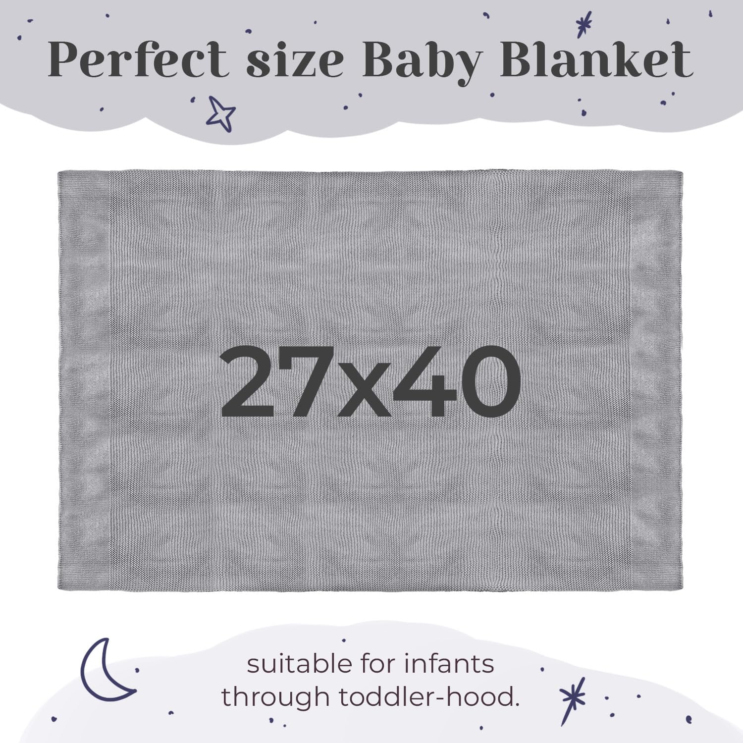 Custom Baby Blanket with Name - Personalized Newborn Gift for Boys & Girls - Soft Knit Cotton for Nursery & Travel