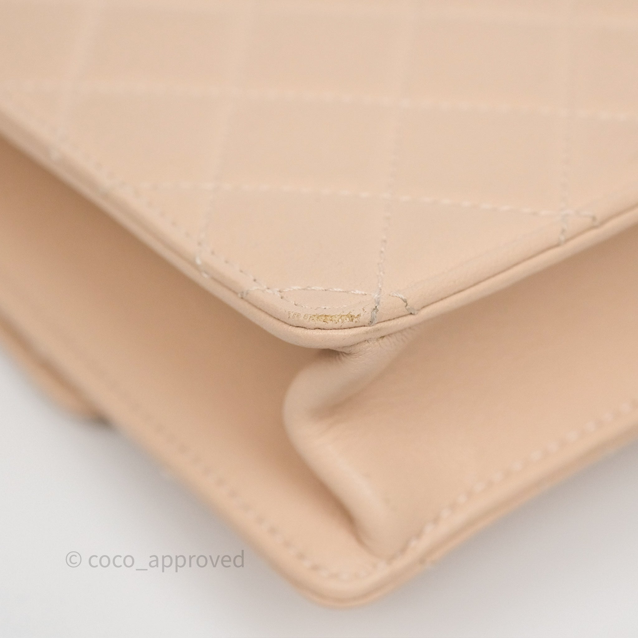 Chanel Classic Flap Bag Quilted Beige Pink Goatskin Leather with Pearl & Aged Gold Hardware - Luxury Crossbody Purse for Women, Perfect for Date Night & Special Occasions