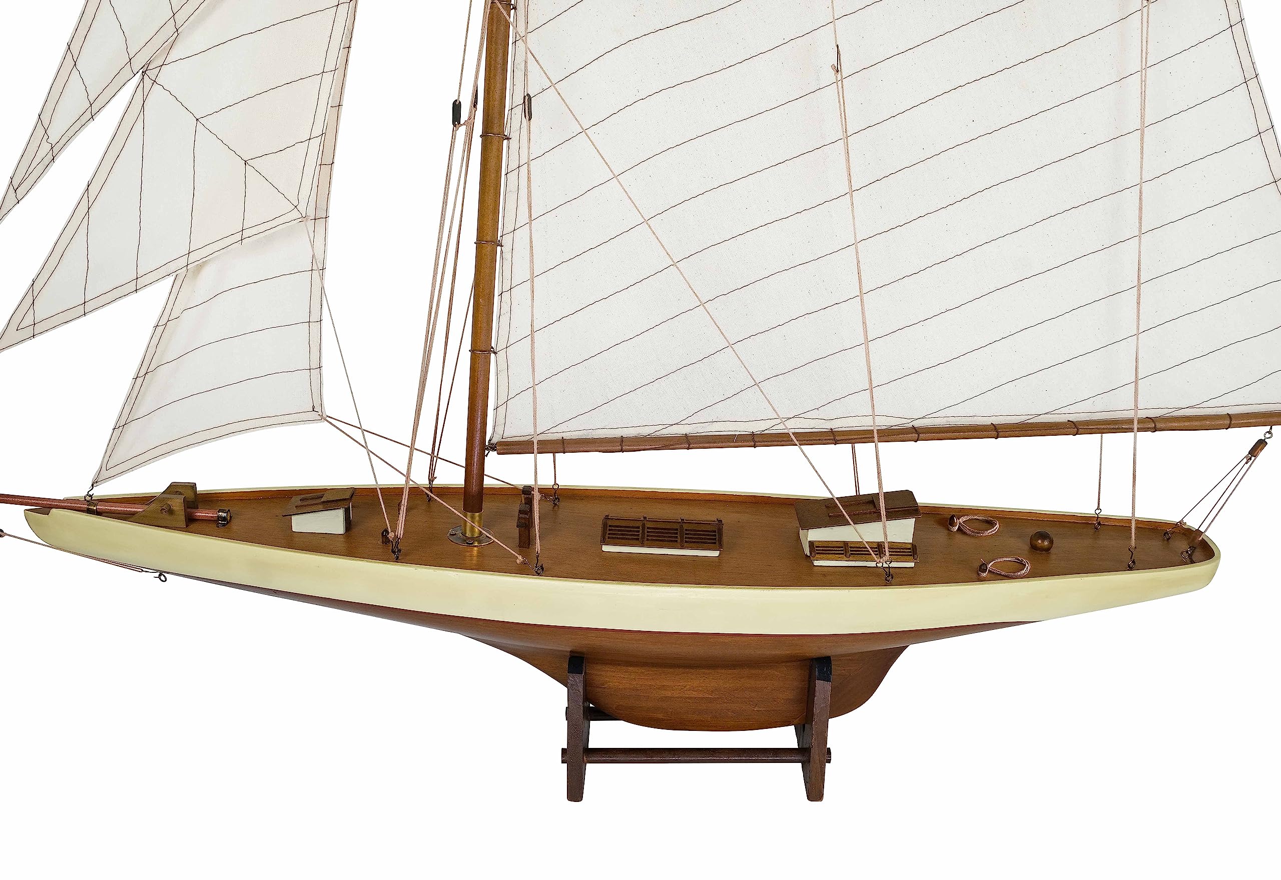 SAILINGSTORY Wooden Sailboat Model - Handcrafted Columbia 1901 America's Cup Replica - Large Decorative Ship for Home Office Nautical Decor | Perfect Gift for Sailors & Collectors