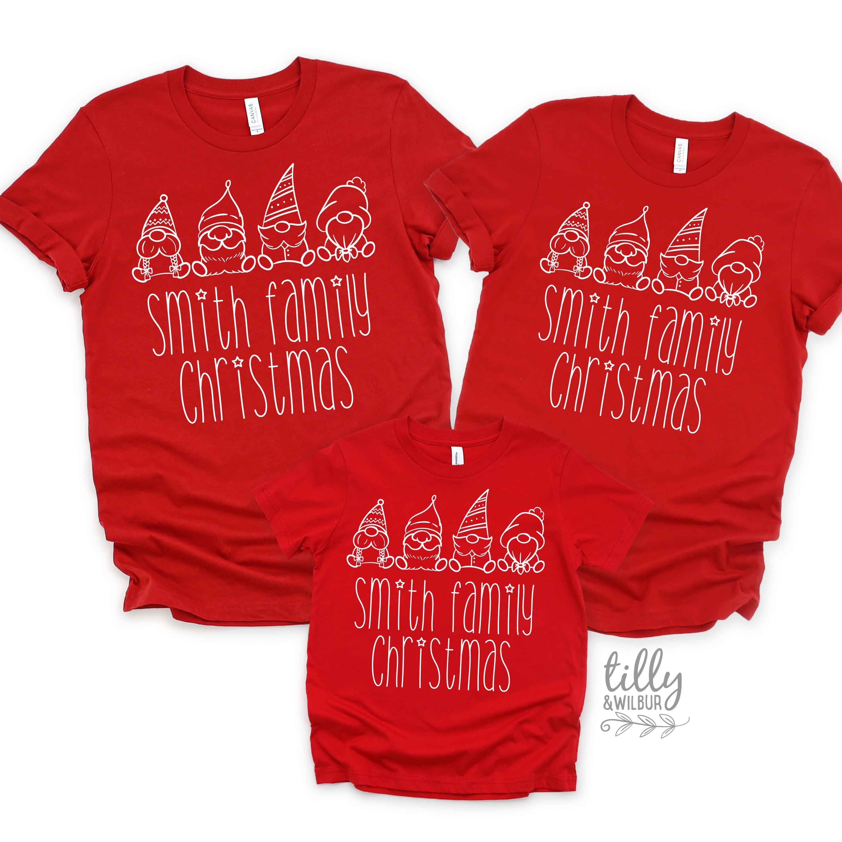Custom Family Christmas T-Shirt - Personalized Surname Holiday Shirt - Matching Christmas Outfits for Family Photos & Festive Gatherings