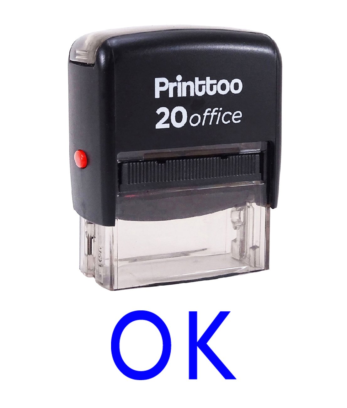 Custom Self-Inking Rubber Stamp for Office & Business - Printtoo OK Stamp in Blue | Perfect for Document Signing, Paperwork & Crafting