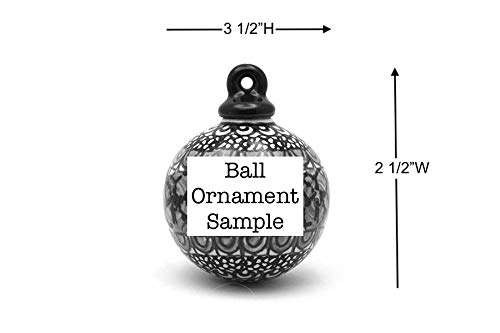 Handmade Polish Pottery Christmas Ornament - Red Robin Ball Decor - Unique Ceramic Holiday Tree Decoration for Xmas, Home, Party & Gift Giving