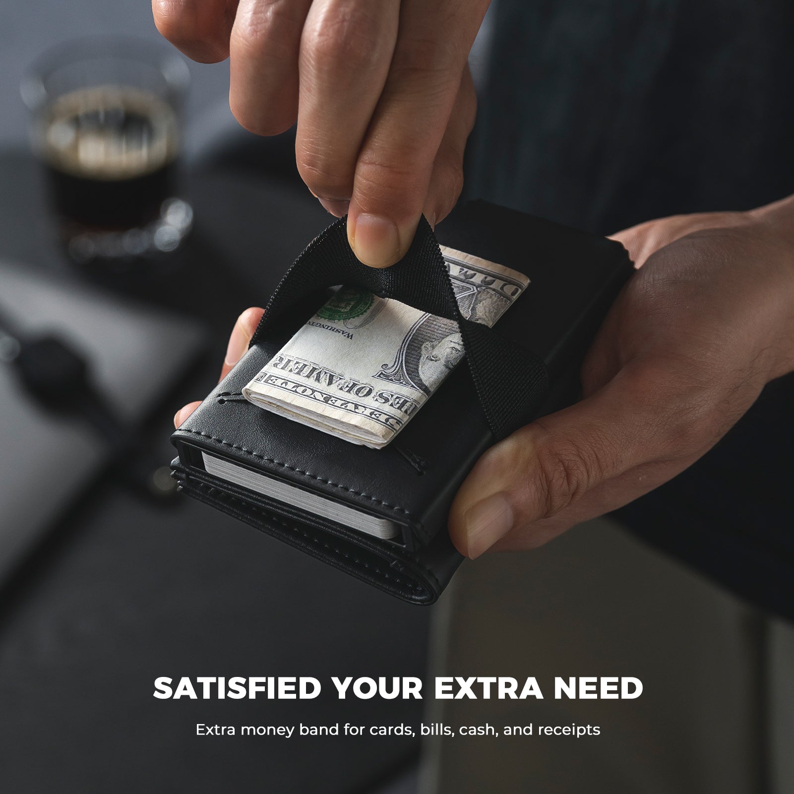 VC411 Slim Minimalist RFID Blocking Wallet - Card Holder with Money Band & Secure Magnetic Closure for Men & Women - Perfect for Travel, Everyday Use & Gift Giving