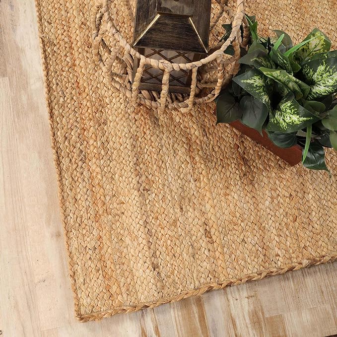 Braided Jute Reversible Handwoven Rug - Natural Fiber Indoor/Outdoor Area Rug for Living Room, Bedroom, Patio & Deck - Eco-Friendly Home Decor