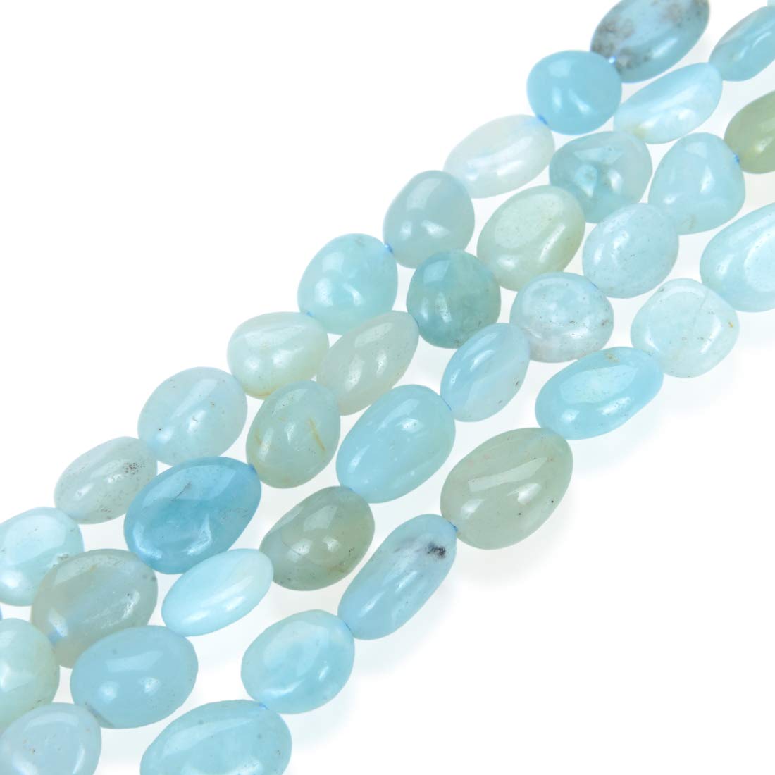 Natural Amazonite Healing Stone Beads - 8mm to 12mm Free Form Oval Tumbled Pebble Gemstones (15 Inch Strand) for Jewelry Making, Bracelets & Necklaces - Perfect for DIY Crafts, Spiritual Healing & Meditation Accessories