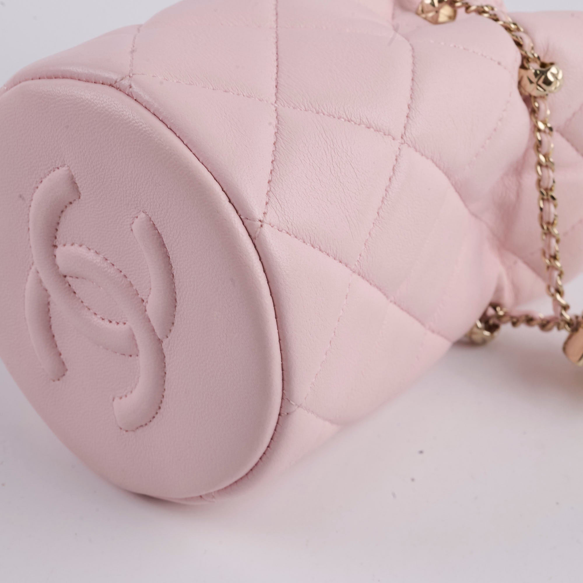 Chanel Micro Drawstring Bucket Bag in Light Pink | 32 Series | Luxury Crossbody Purse for Women | Perfect for Date Night, Travel & Everyday Use