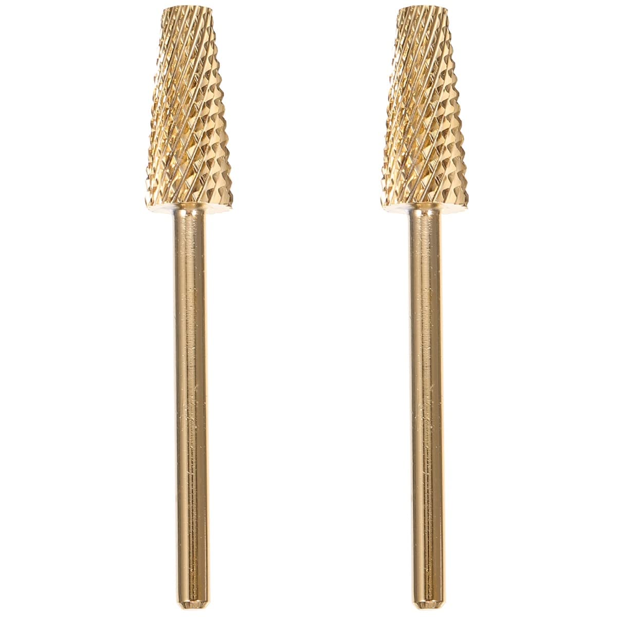 EXCLUZO 2-Piece Replacement Nail Drill Bits Set - Professional Nail Art Polishing & Grinding Heads with Sanding Bands for Manicure & Pedicure - Gold Accessories for Salon & Home Nail Care
