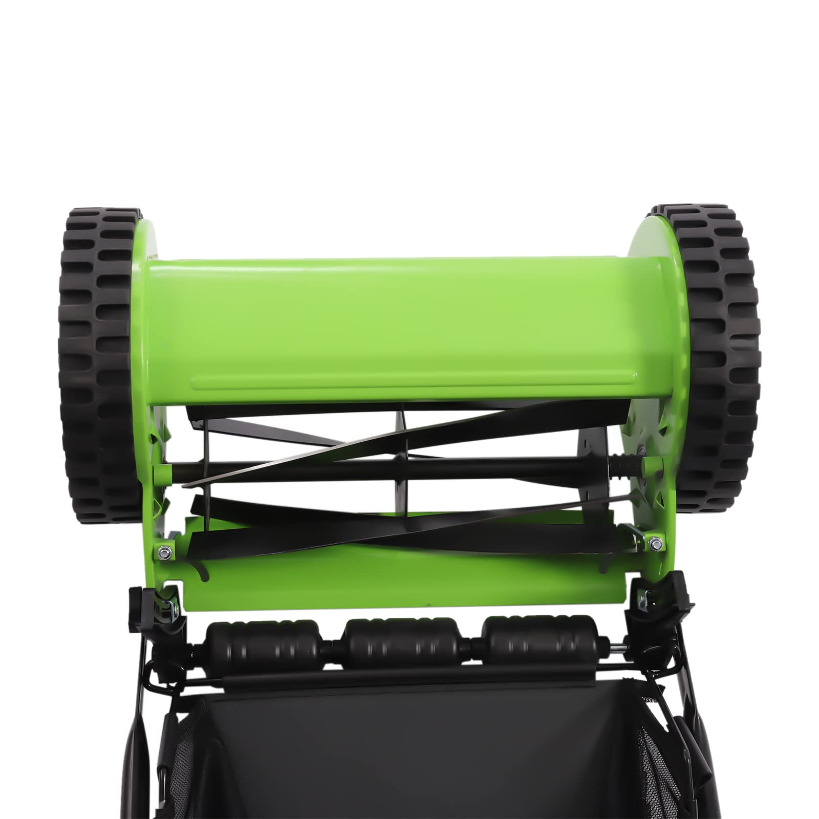 12-Inch Manual Push Reel Lawn Mower with 23L Grass Collection Bag - 5-Blade Push Lawn Sweeper for Small to Medium Yards - Eco-Friendly Manual Grass Catcher & Dethatcher - Perfect for Trimming, Edging & Maintaining Healthy Lawns (12-Inch Cutting Width)