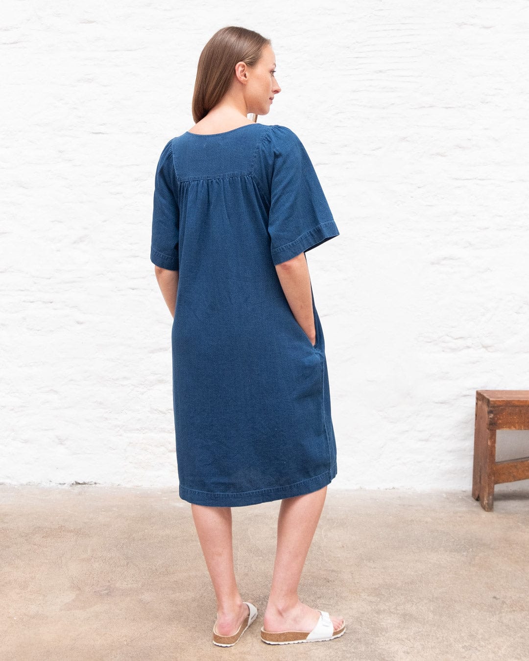 Hara Cotton Pull-On Denim Dress - Comfortable Stretch Casual Wear for Women | Perfect for Everyday Outfits, Office, and Weekend Outings