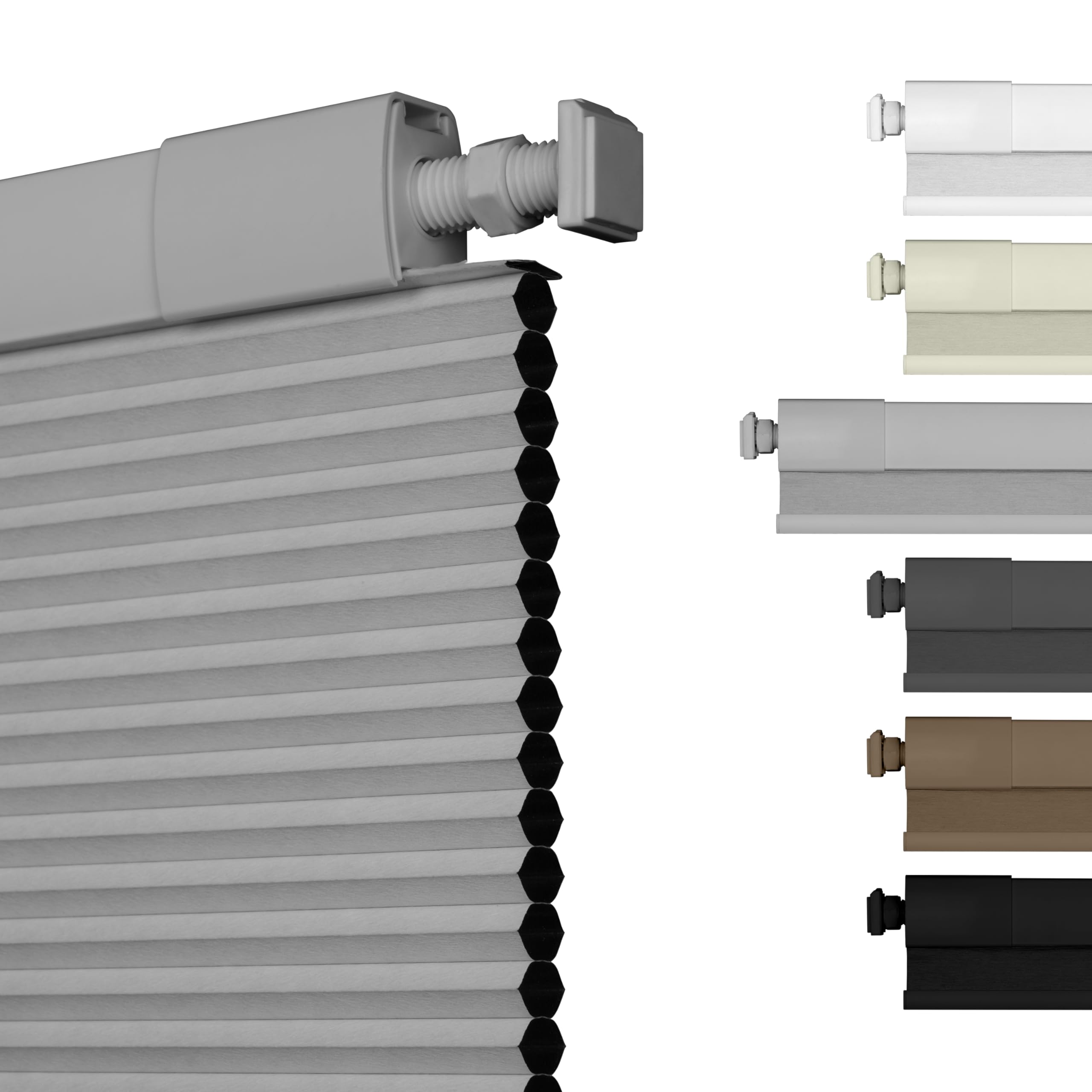 Blackout Cellular Shades Cordless - No Tools No Drill Easy Install Window Blinds - Thermal Insulated Noise Reducing Honeycomb Shades for Home - Blackout Light Gray - Custom Sizing - Perfect for Bedrooms, Nurseries & Home Theaters