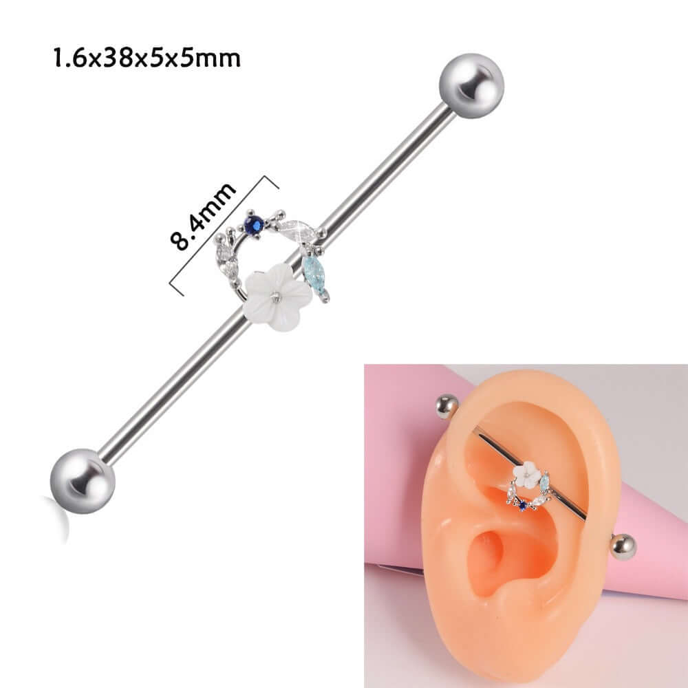 14g Silver Scorpio Insect Industrial Barbell Body Jewelry - Belly Button & Nose Piercing Bar | Perfect for Gothic, Punk & Alternative Fashion Styles