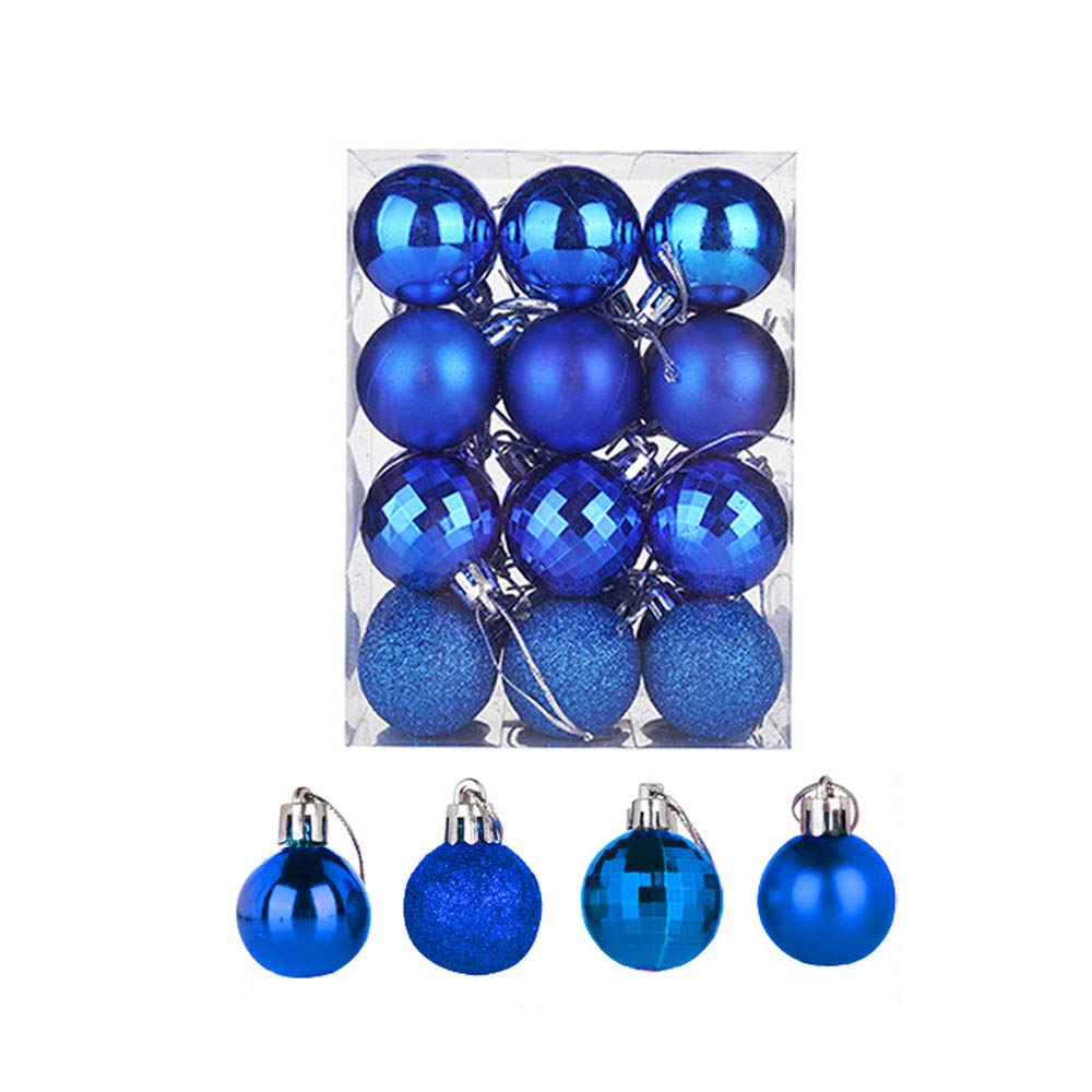 Royal Blue Shatterproof Christmas Ball Ornaments (24pcs) - Holiday & Party Decor