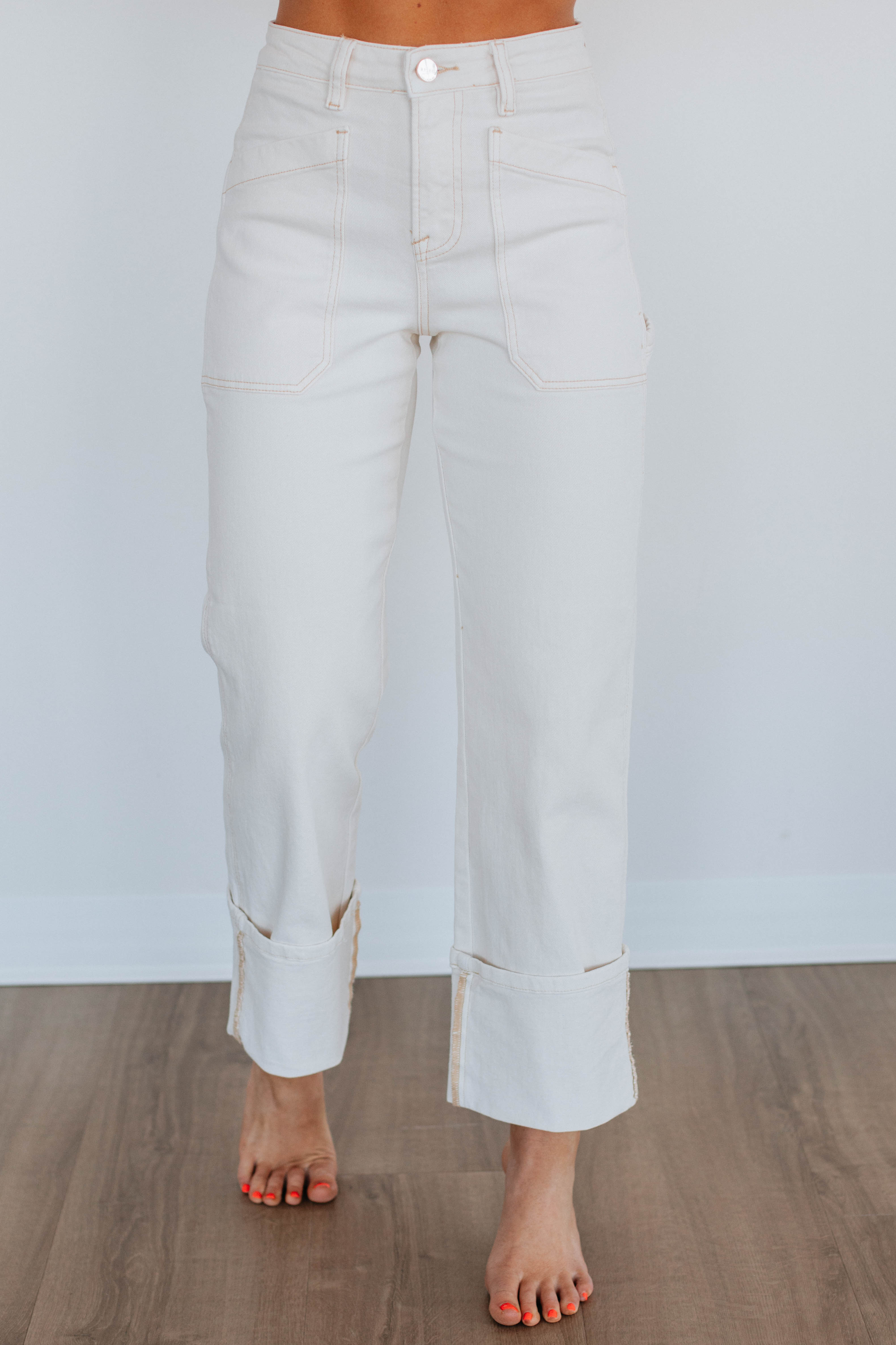Erin Risen High Waist Skinny Jeans for Women - Cream White Stretch Denim Pants | Perfect for Casual Wear, Office Outfits & Date Nights