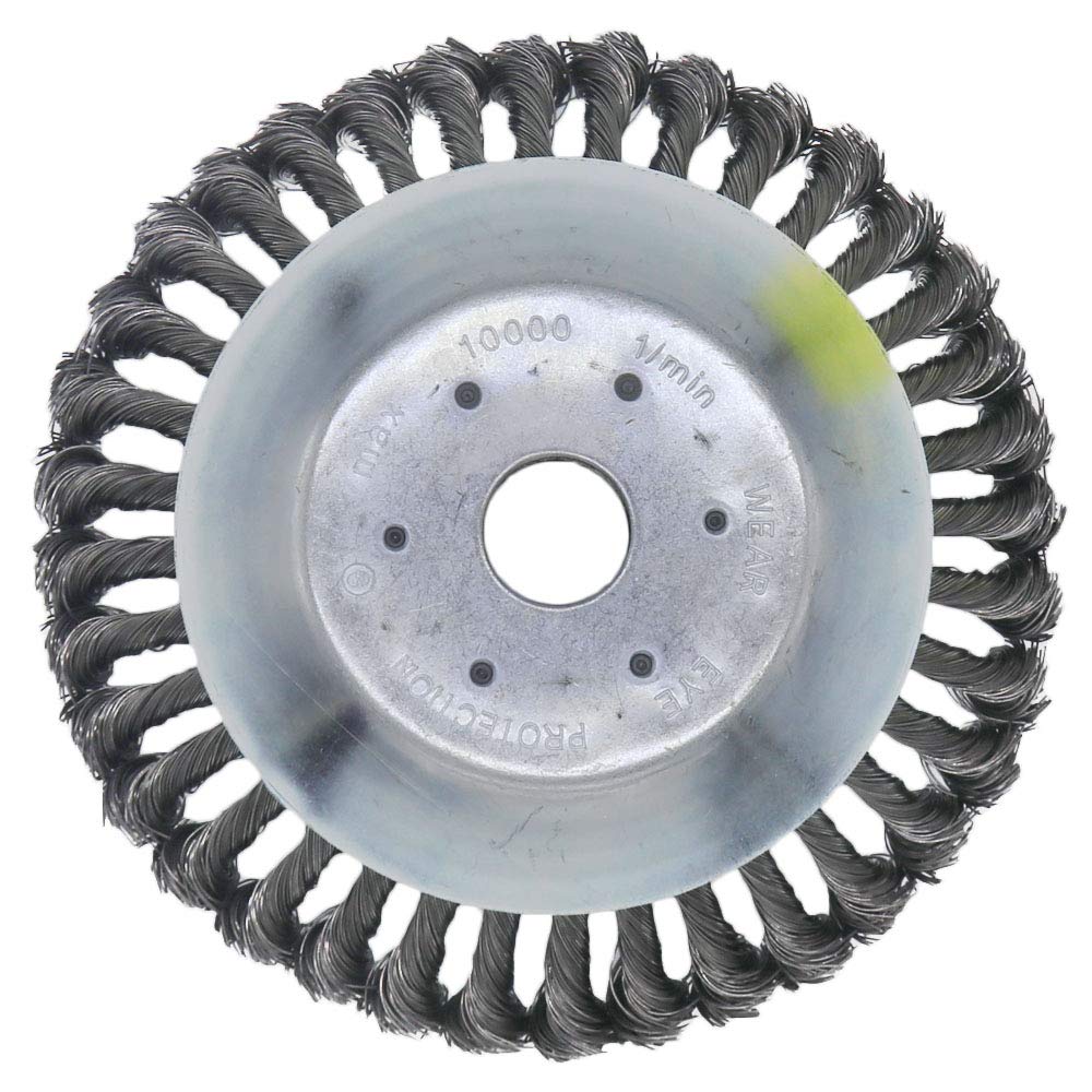 8 Inch Heavy Duty Trimmer Head Cutter - Round Steel Wire Brush for Rust Removal, Paving Stone, Pavement Joints & Driveway Cleaning | Ideal for Lawn Edging, Weed Control & Concrete Surface Preparation