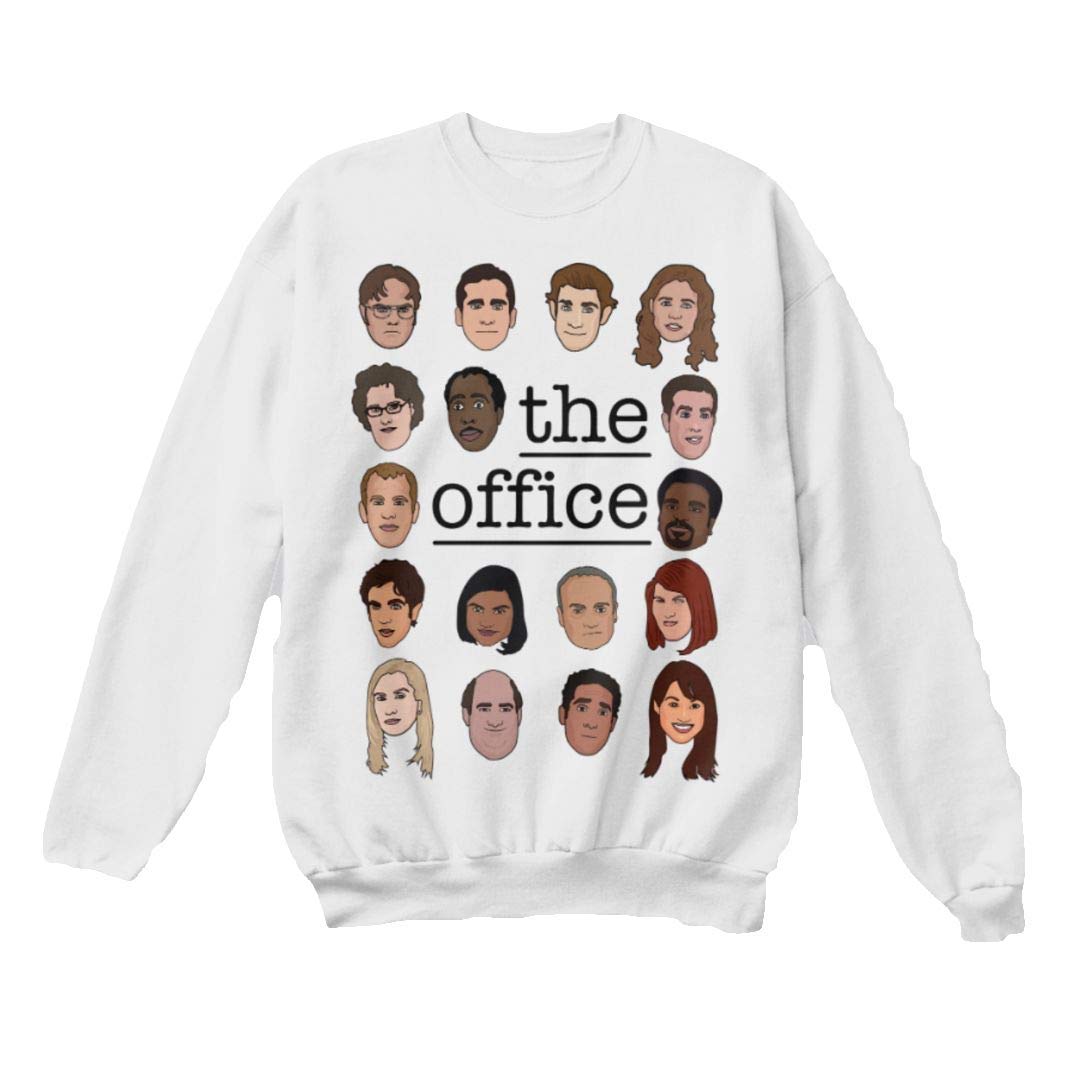 The Office TV Show Sweatshirt - Dwight Schrute Cartoon Face Pullover Sweater | Official Merchandise & Gifts for Fans | Perfect for Cosplay, Halloween & Office-Themed Parties