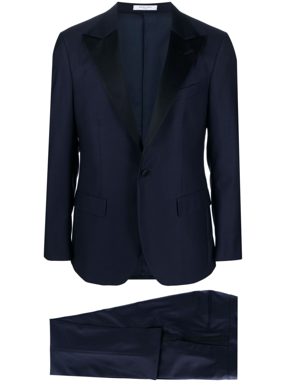Boglioli Blue Men's Suit - Premium Slim Fit Business Blazer & Dress Pants for Formal Occasions & Office Wear