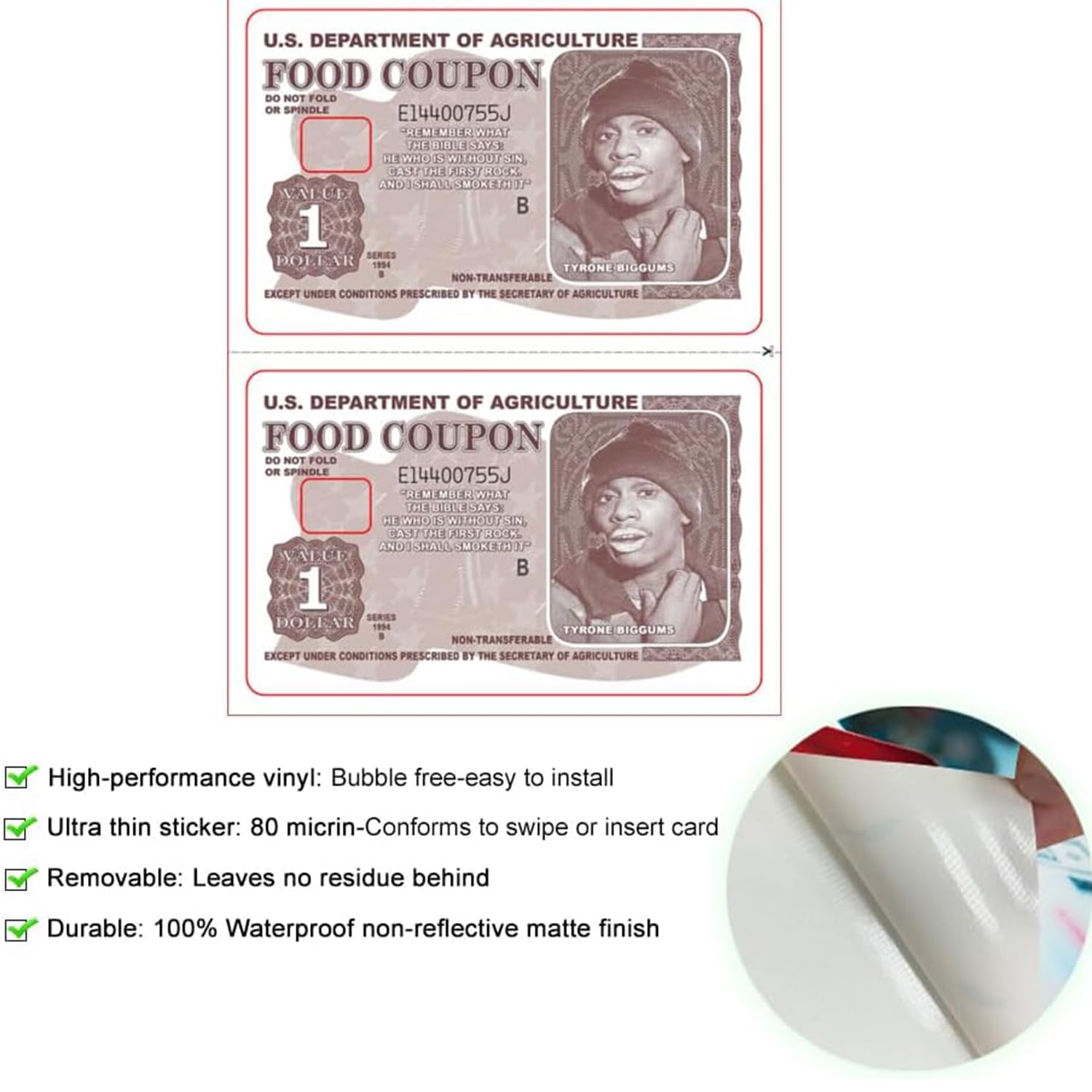 3PCS Funny Debit Card Stickers - Food & Coupon Themed Credit Card Skins | Waterproof & Scratchproof Protective Stickers for Credit/Debit Cards - Perfect for Gifts, Daily Use & Personalizing Your Wallet Accessories