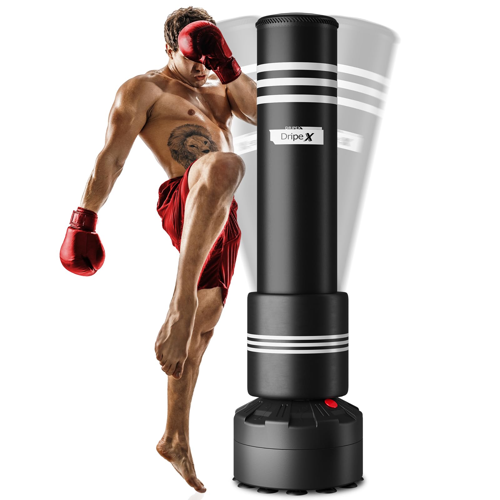 Dripex Freestanding Punching Bag for Adults & Youth - Heavy Duty Standing Boxing Bag with Stand - Perfect for Home Gym, Boxing Training, Cardio Workout & Fitness