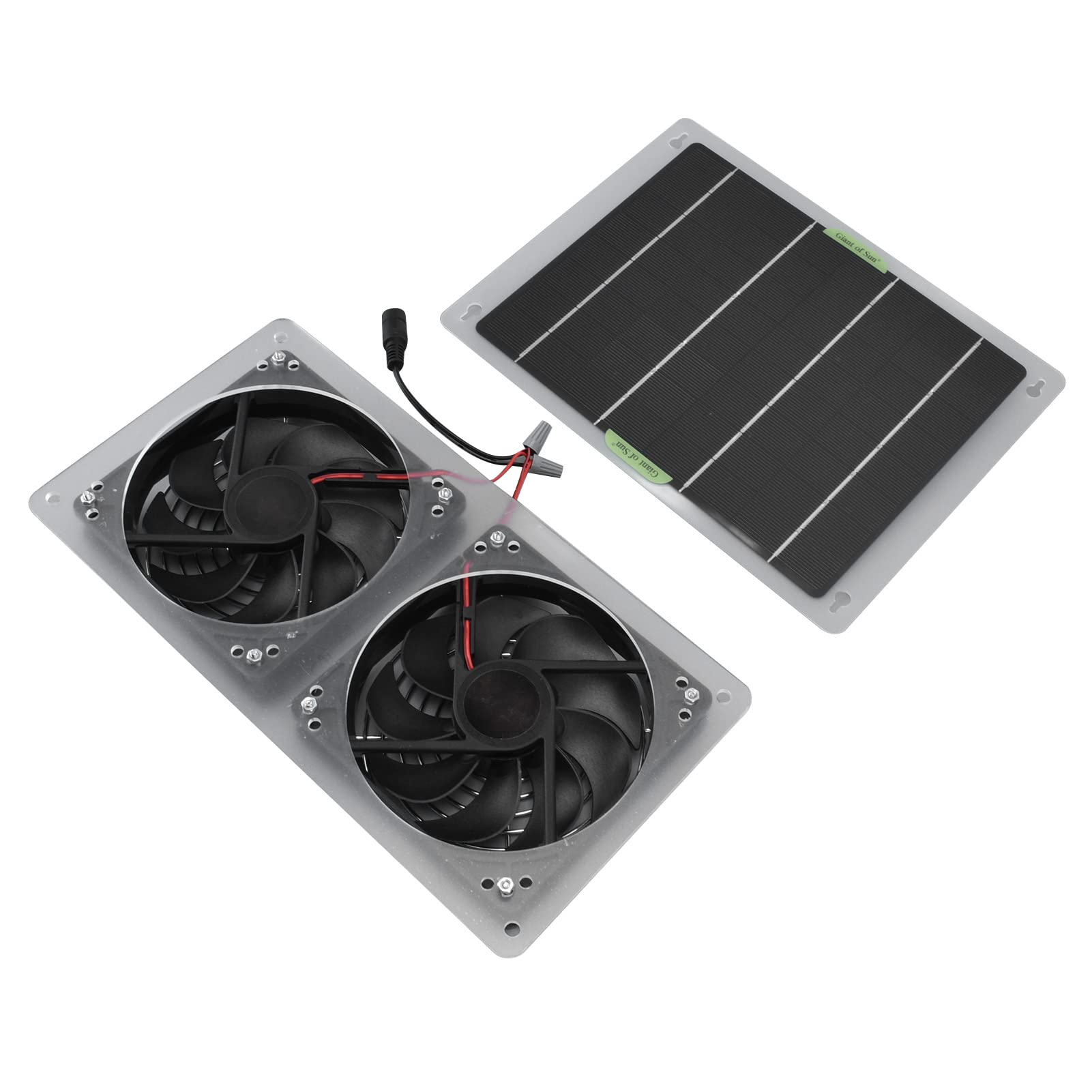 12V Solar Panel Fan Kit - Waterproof, Large Cooling Fan for Greenhouse & Home Use - Perfect for Temperature Reduction & Ventilation in Greenhouses, Sheds, and Outdoor Spaces
