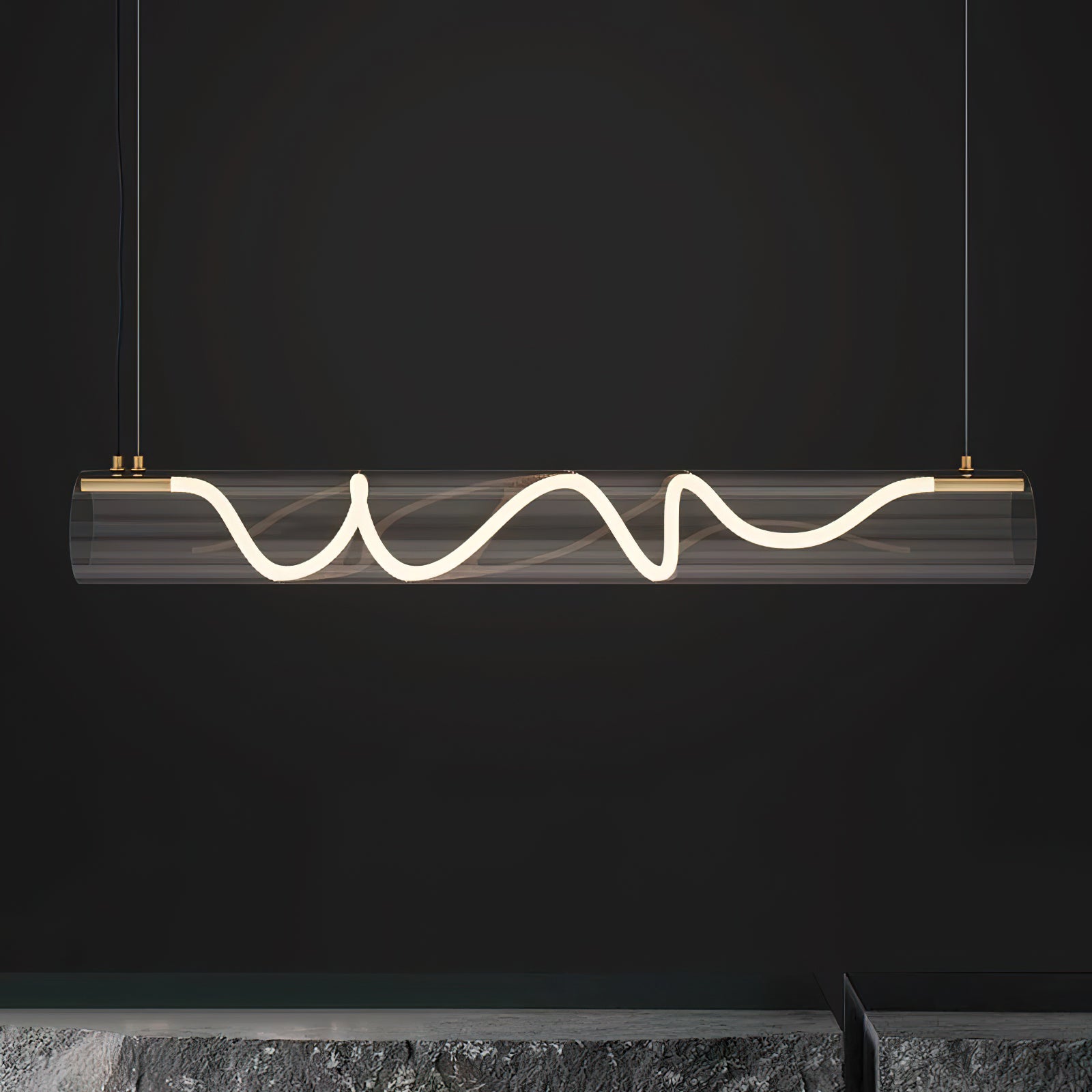 Alexandra Linear Pendant Light - Modern Minimalist Hanging Fixture for Kitchen Island, Dining Room & Bedroom Lighting | Dimmable LED Chandelier for Home Decor