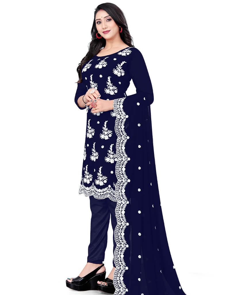 Elegant Blue Georgette Pant Salwar Suit for Women | Indian Ethnic Wear | Perfect for Weddings, Festivals & Special Occasions