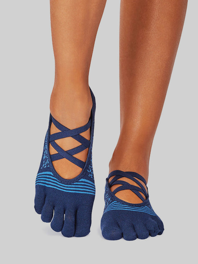 ToeSox Elle Tec Full Toe Women's Non-Slip Yoga Socks for Pilates, Barre & Workout - Breathable Grip Socks for Dance, Fitness & Home Exercise