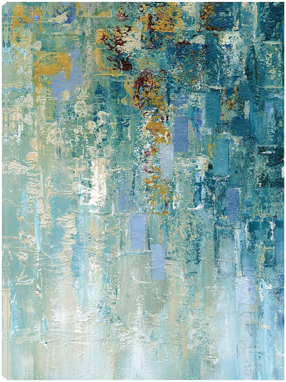 Premium 'I Love the Rain' Fine Art Canvas Wall Decor by Artist Nan - 32x43 Inch Ready-to-Hang Painting for Living Room, Bedroom, Office & More - Perfect for Home Decor, Housewarming Gifts & Interior Design