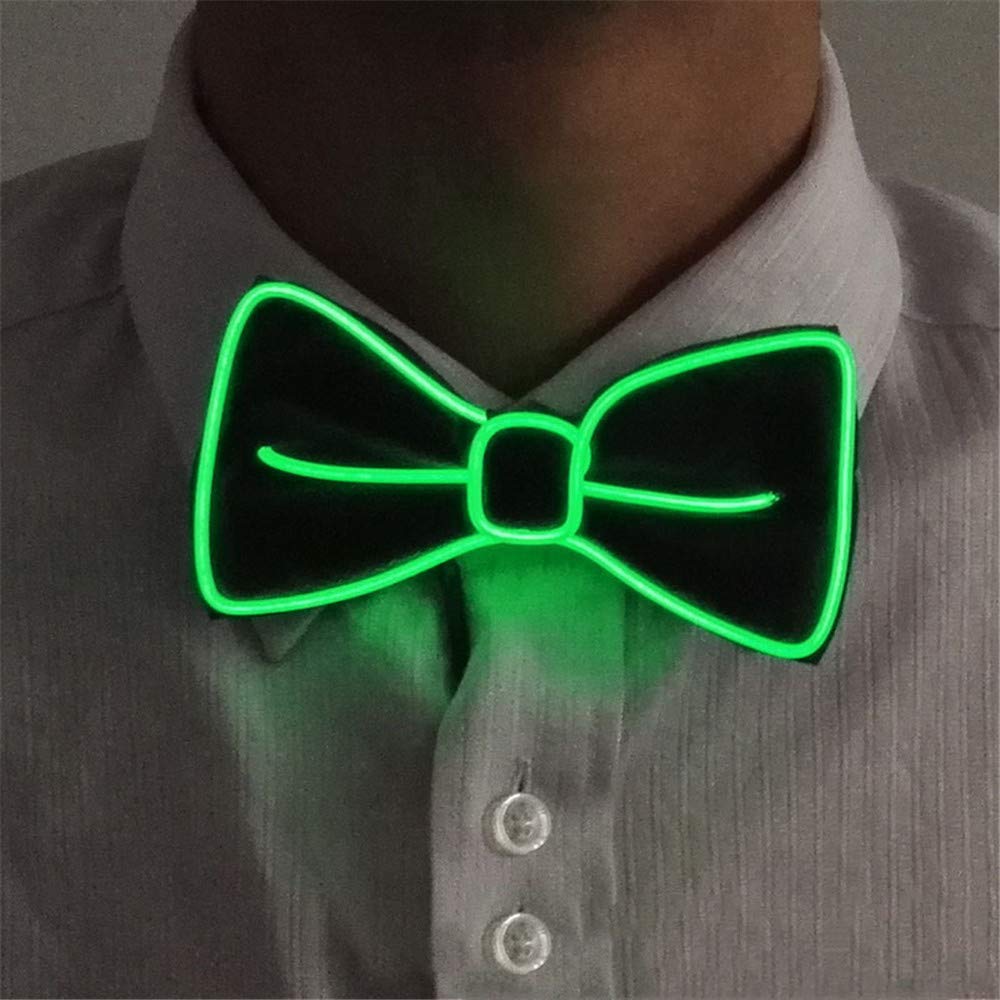 Glowing LED Bow Tie - Adjustable Light Up Bow Tie for Men & Women - Novelty Party Accessory for Halloween, Raves, Weddings & Cosplay