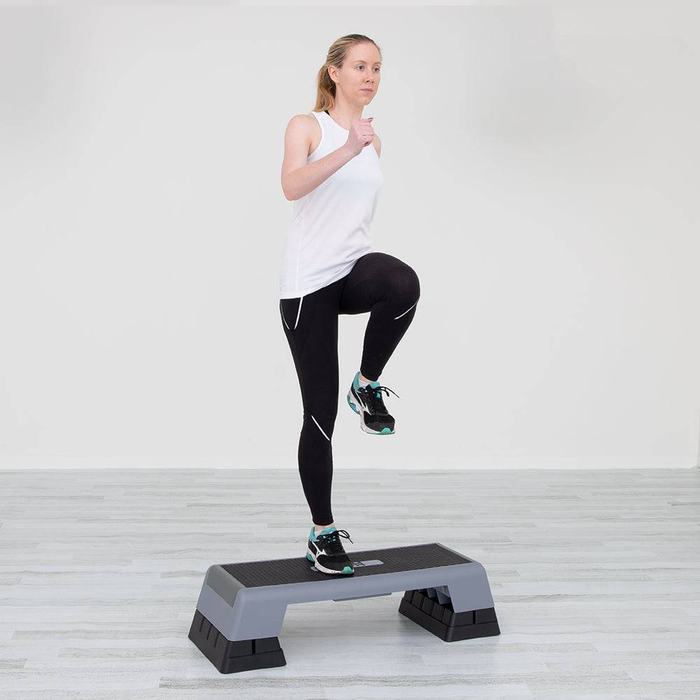 HART Small Aerobics Steps - Adjustable Workout Stepper for Home Exercise, Cardio Training & Fitness - Perfect for Aerobics, Step Workouts & Home Gym