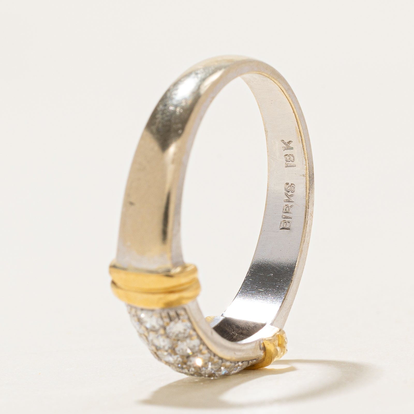 Birks' Pave Set Diamond Dome Ring | 0.42ctw | Size 8.5 | Elegant Wedding, Engagement & Anniversary Jewelry Gift for Women