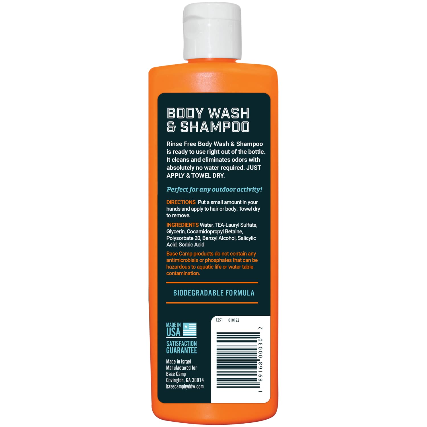Dead Down Wind Rinse Free Body & Hair Wash for Hunting & Outdoor Activities | Odor Eliminating Soap for Camping, Hiking & Tactical Use