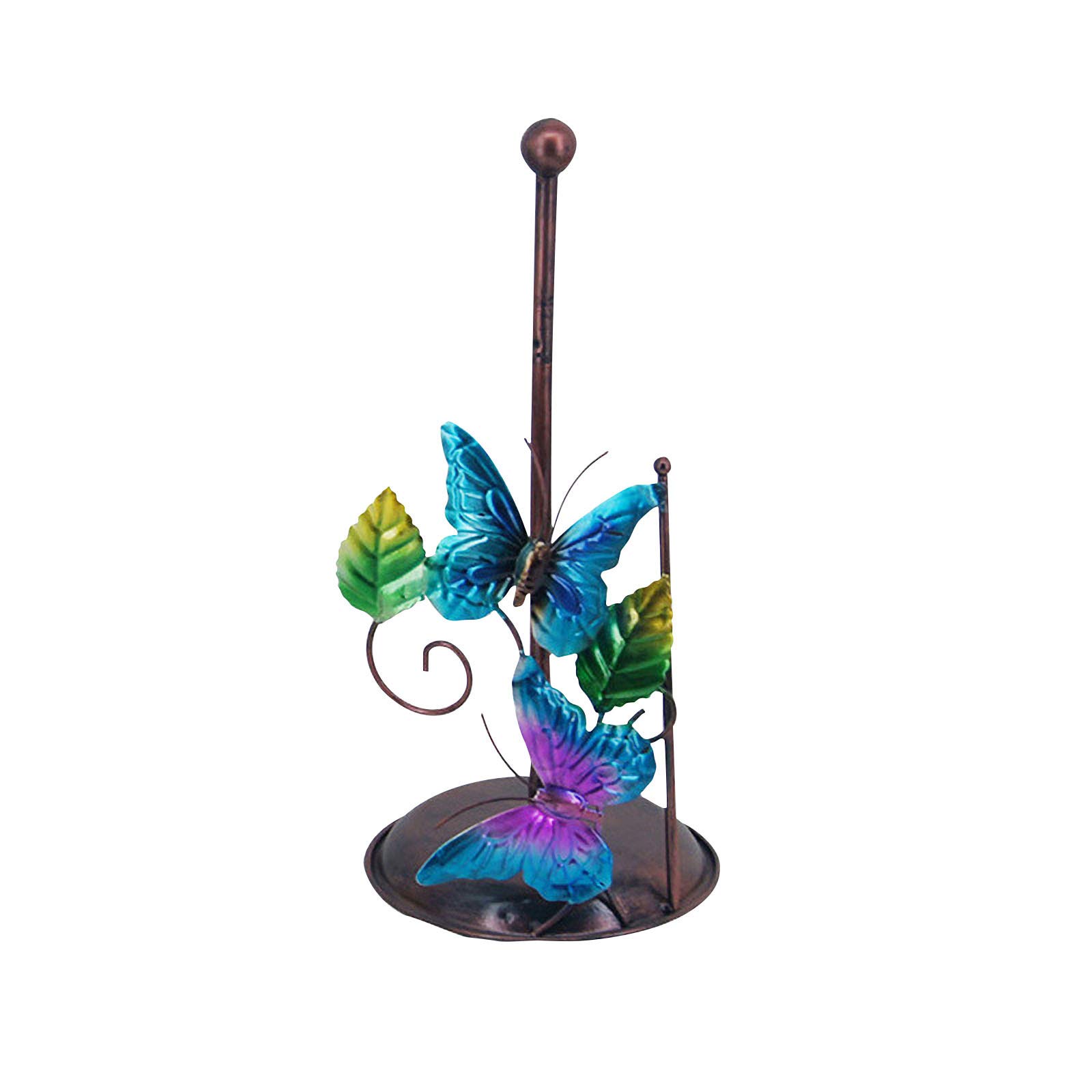 Large Butterfly Tissue Holder Stand - Free Standing Iron Pedestal Toilet Paper Roll Organizer for Bathroom & Kitchen | Nordic Style Floor Stand Tissue Dispenser | Perfect for Home, Office, and Restaurant Decor