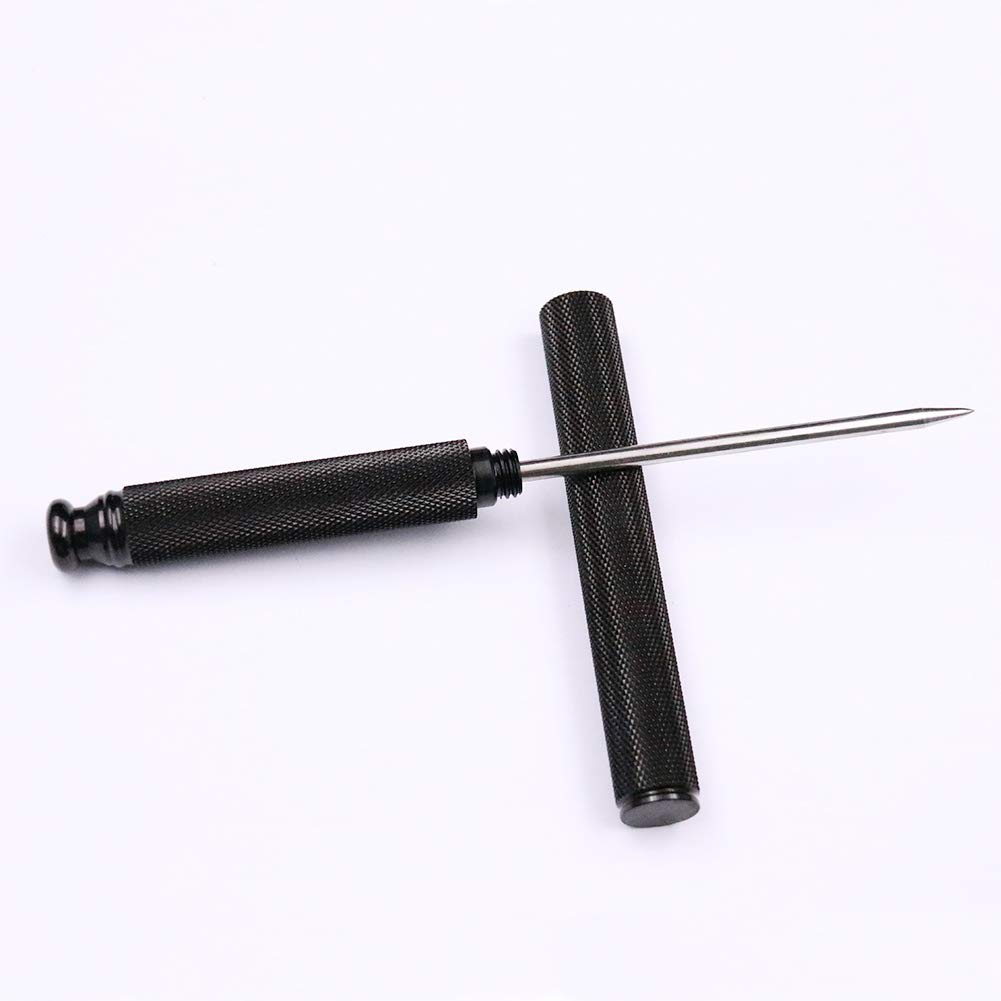 Premium Aluminum Alloy Ice Pick with Stainless Steel Blade & Safety Cover - Professional Ice Tool for Kitchen, Restaurant, Bar & Home Use - Ideal for Cocktail Making, Ice Sculpting & Food Preparation (Black)