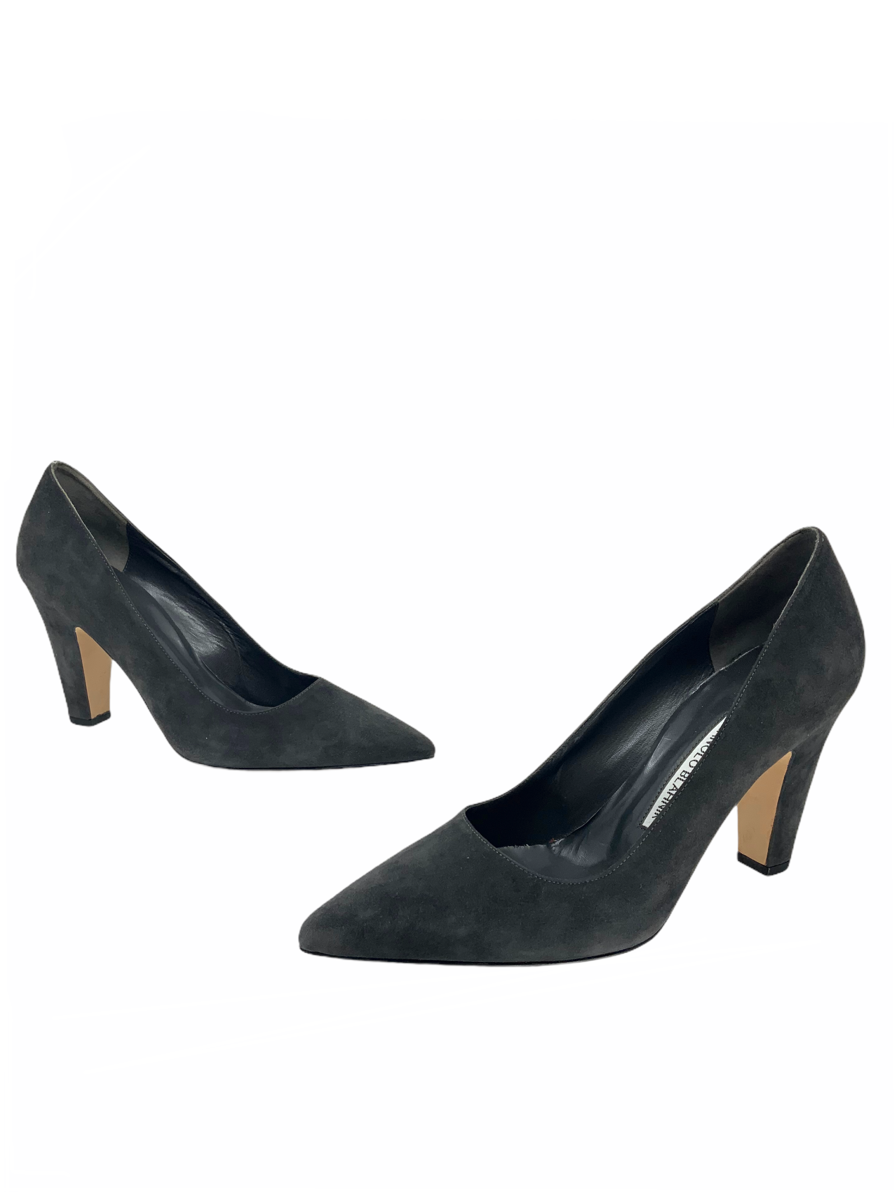 Manolo Blahnik Alba Suede Block Heel Pumps Women's Size 8.5 | Comfortable Office & Wedding Shoes for Women | Perfect for Business Attire, Cocktail Parties & Special Occasions