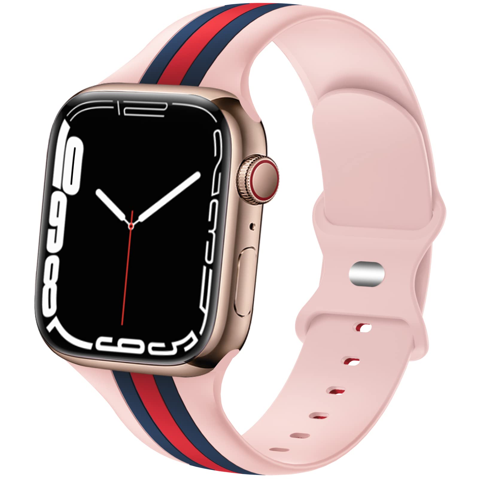 Premium Sport Bands Compatible with Apple Watch 38mm 40mm 41mm 42mm 44mm 45mm 49mm - Soft Silicone Replacement Strap for Series 8/7/6/5/4/3/2/1/SE/Ultra - Breathable & Durable Design for Men & Women - Perfect for Workouts, Running & Everyday Wear
