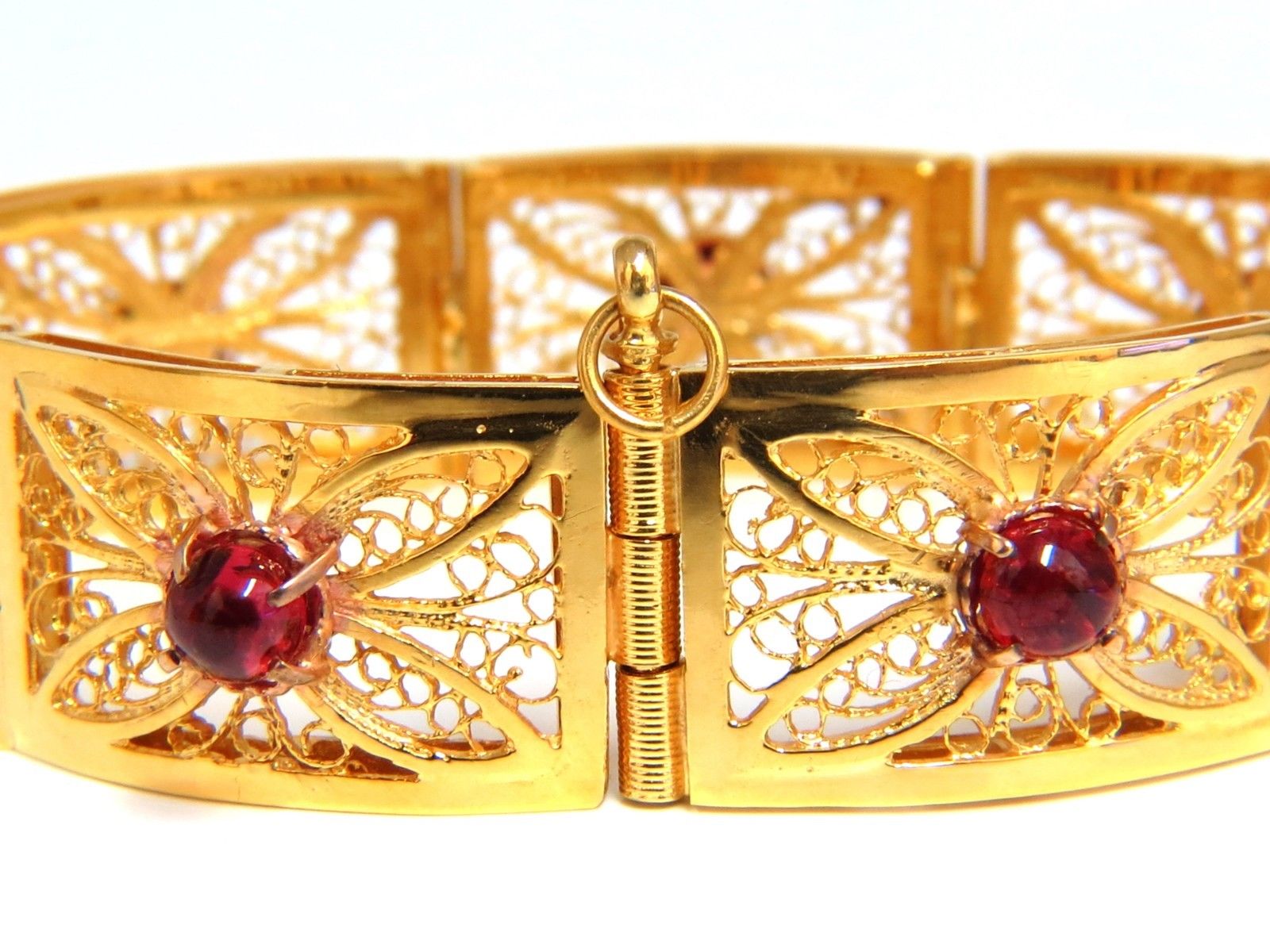 7.40ct Natural Spinel Vintage Bracelet - 14K Gold Open Gilt Design - Elegant Jewelry for Women, Perfect for Weddings, Parties & Special Occasions