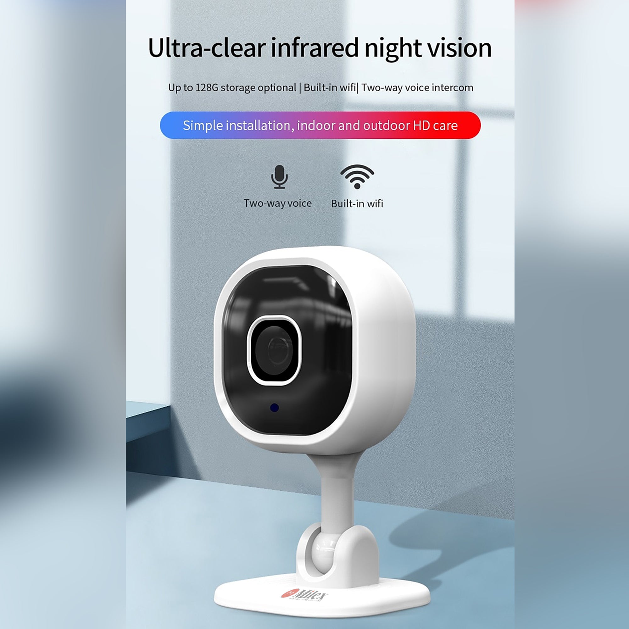Milex 2-Way Infrared Security Camera System - 4 Pack for Home & Family Protection - Indoor/Outdoor Night Vision, Motion Detection - Perfect for Monitoring Kids, Pets, and Property Security