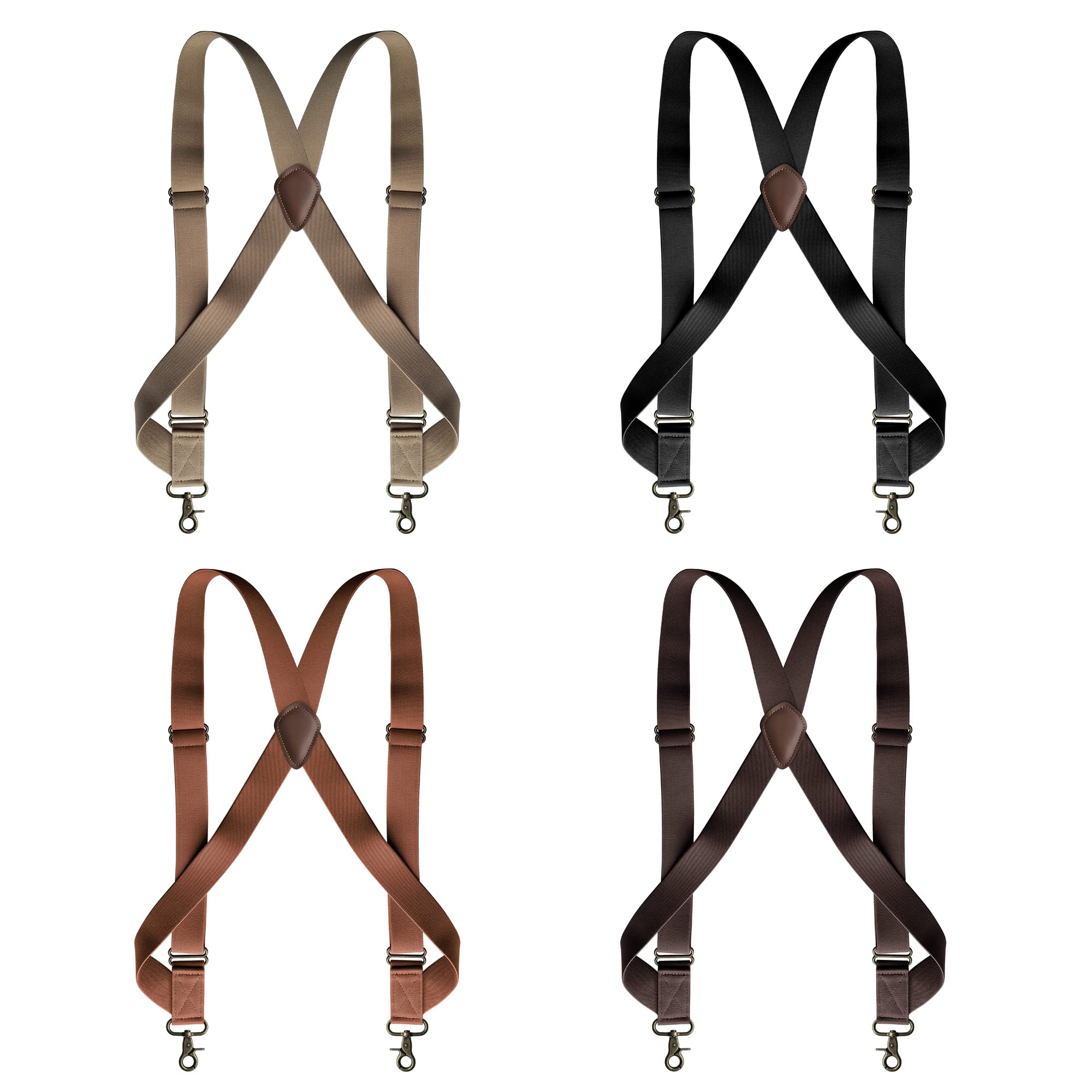 Premium Heavy Duty Men's Suspenders with Swivel Hooks - Adjustable Elastic X-Back Design for Dress Shirts | Ideal for Formal Wear, Business Attire & Vintage Fashion Styles