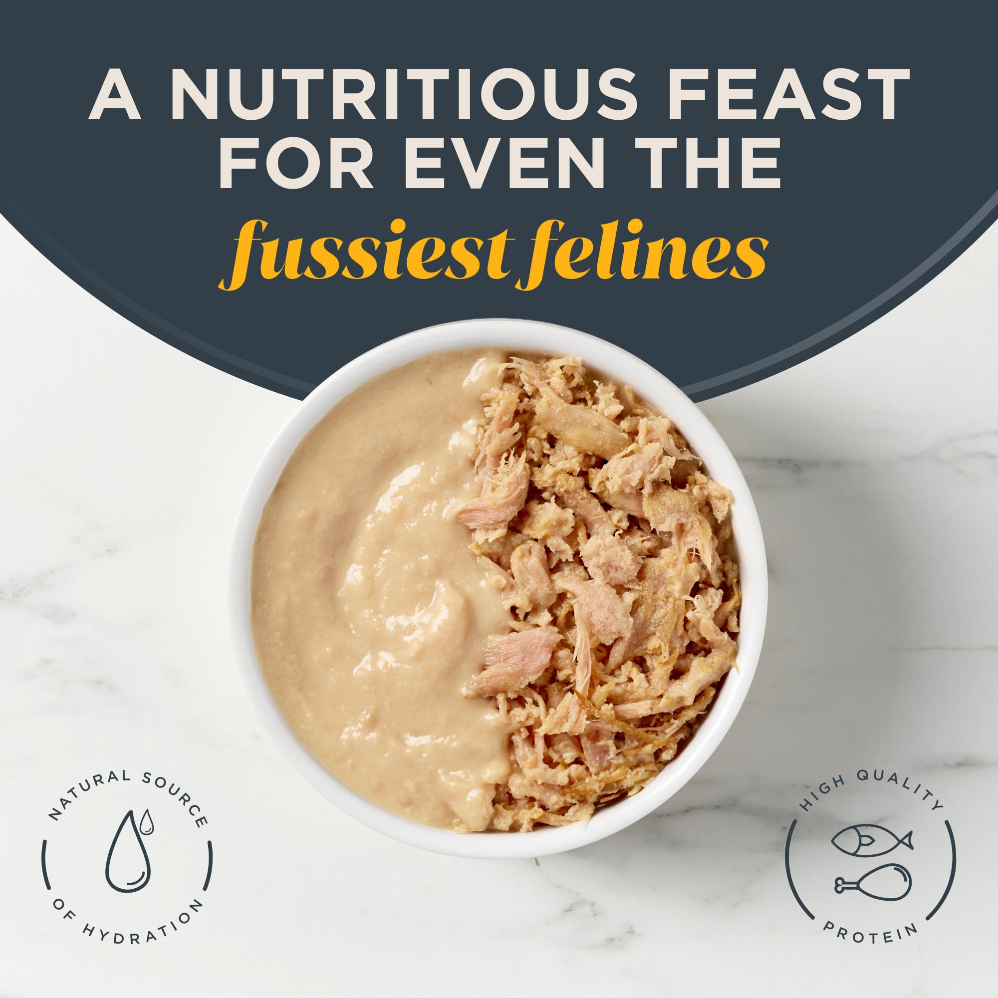 Reveal Natural Grain Free Wet Senior Cat Food - Limited Ingredient Fish Variety Mousse with Flakes for Mature Cats (8 x 2.47 oz) | Easy-to-Digest Nutrition for Picky Senior Eaters, Perfect for Cats with Sensitive Stomachs or Dental Issues
