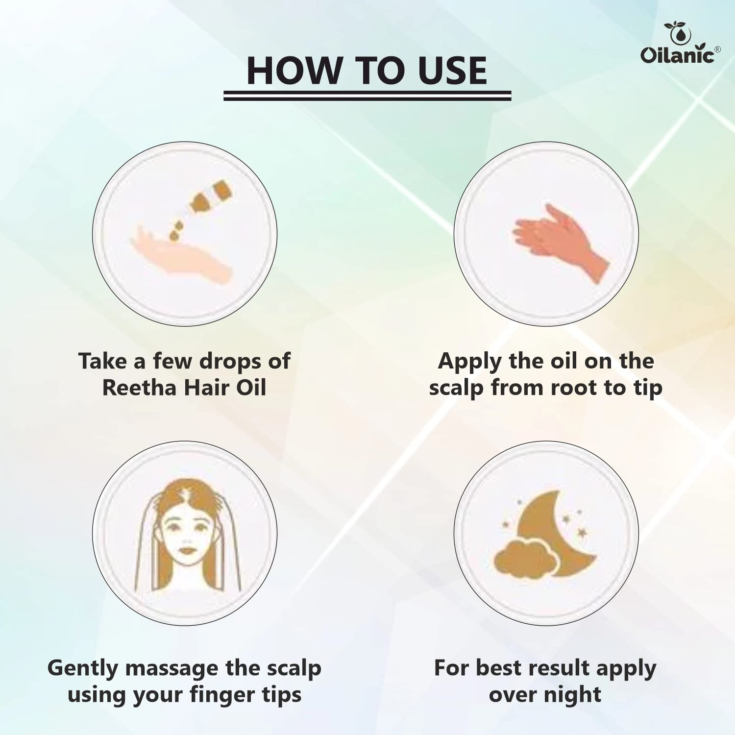 Oilanic Reetha Hair Oil for Longer & Stronger Hair Growth | 100% Natural Herbal Formula | Adds Volume & Shine | Unisex Treatment (Pack of 2 x 100ml) | Perfect for Daily Hair Care & Scalp Massage
