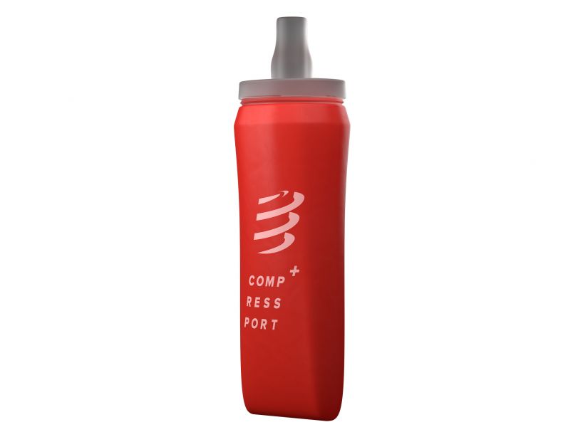 Compressport Ergo Flask 500ml Handheld Water Bottle - Lightweight Running Hydration for Jogging, Cycling & Outdoor Sports - Red